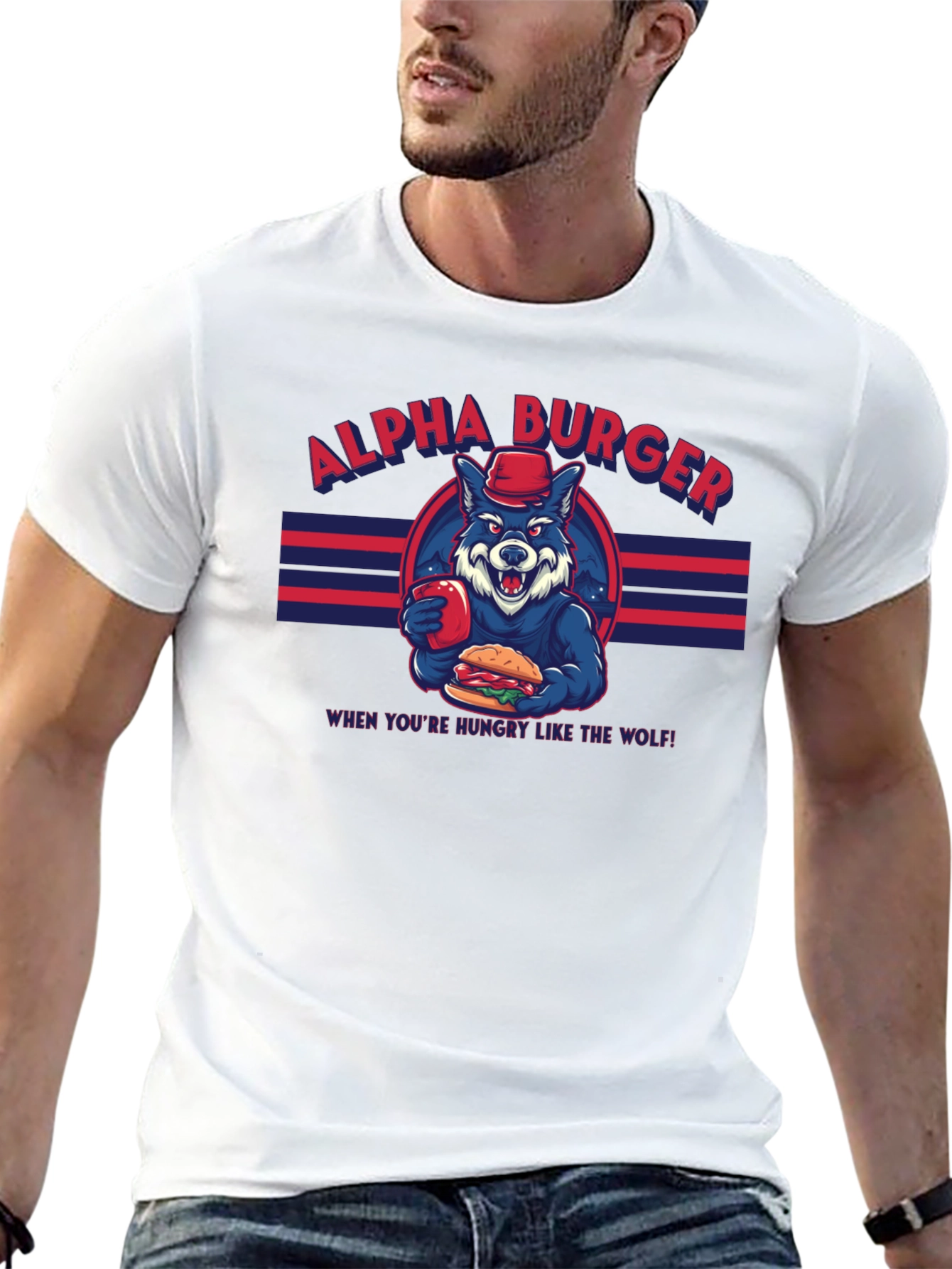 Alpha Burger T-Shirt - Hungry Like the Wolf Tee