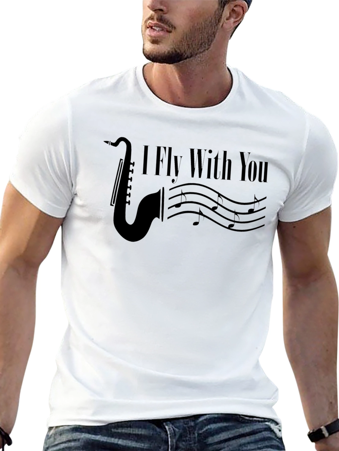 I Fly With You Saxophone Graphic Tee