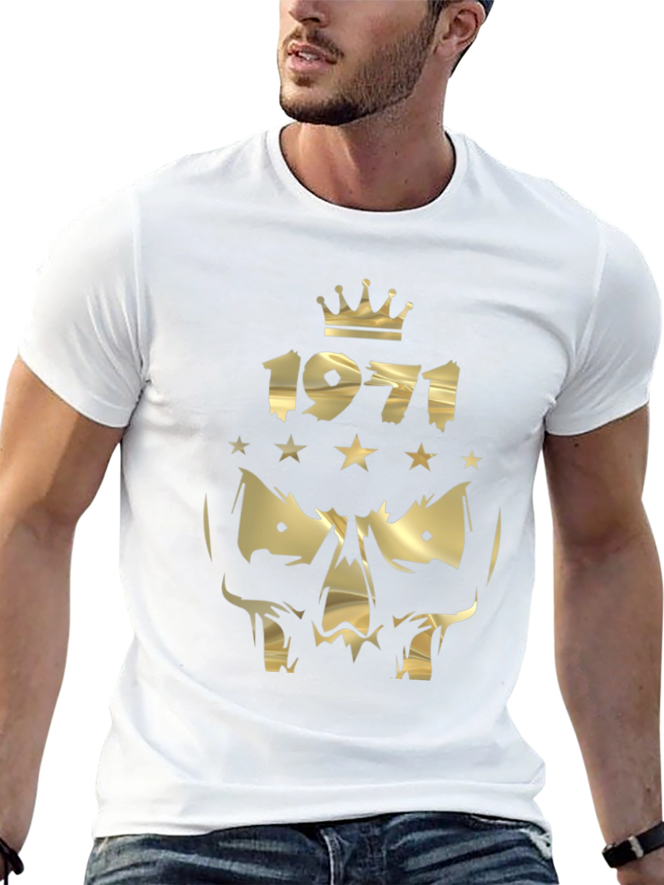 1971 Crowned Skull Graphic Black T-Shirt
