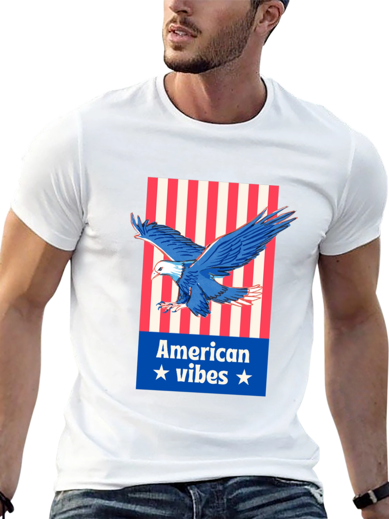 American Vibes Eagle Graphic Tee - Patriotic Style