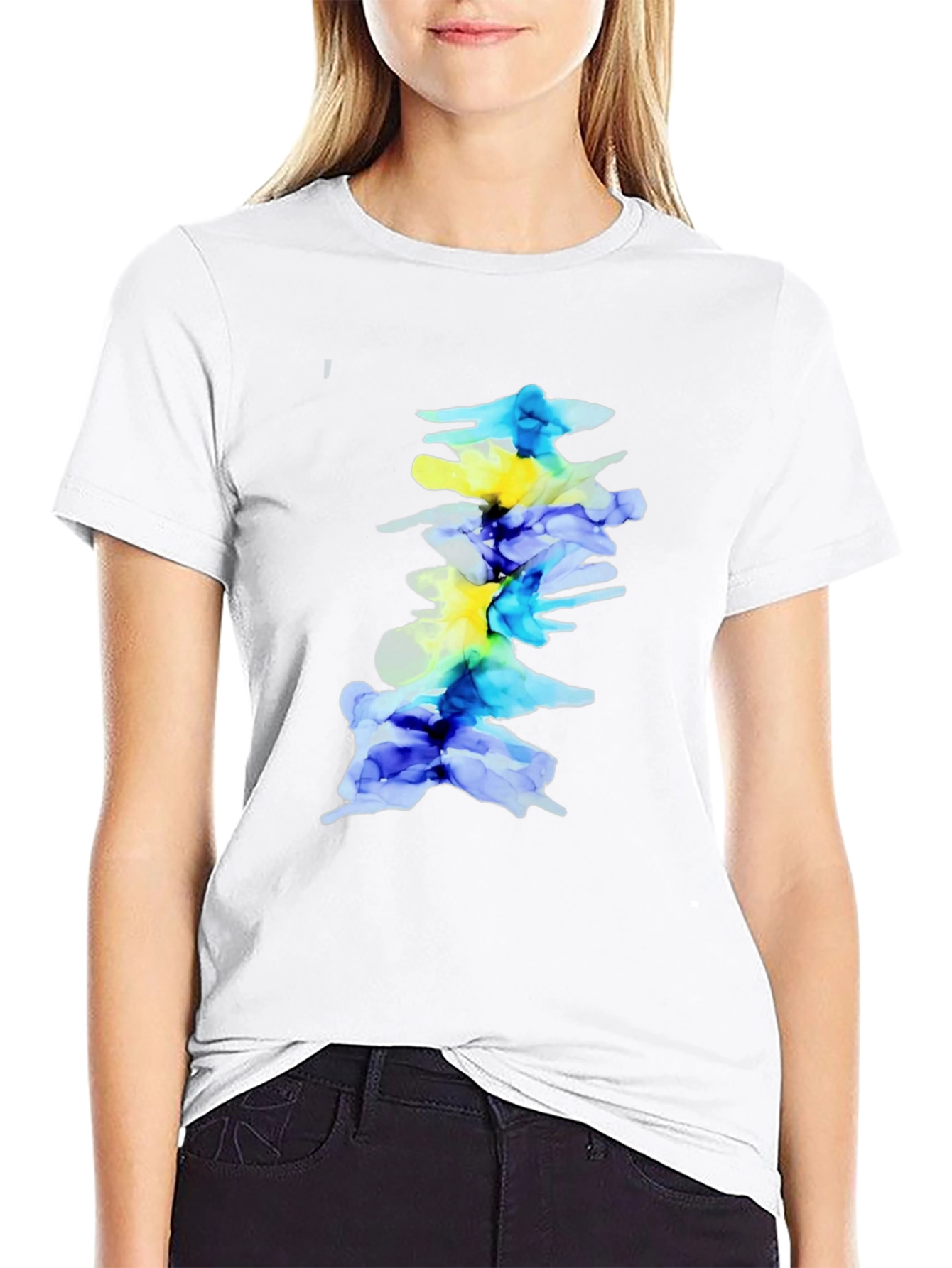 Abstract Spine Art Black T-Shirt