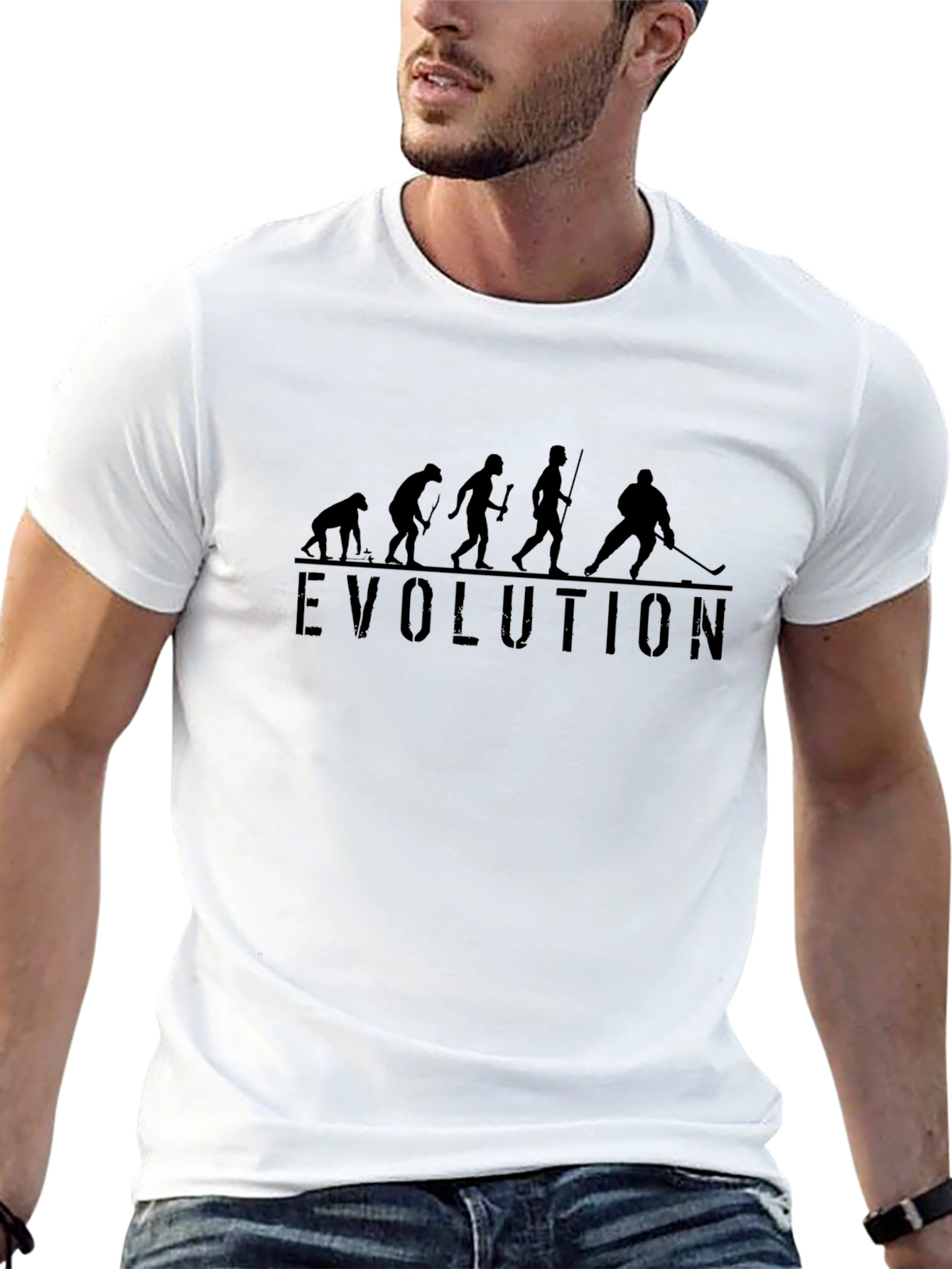 Hockey Evolution T-Shirt - Black Graphic Tee