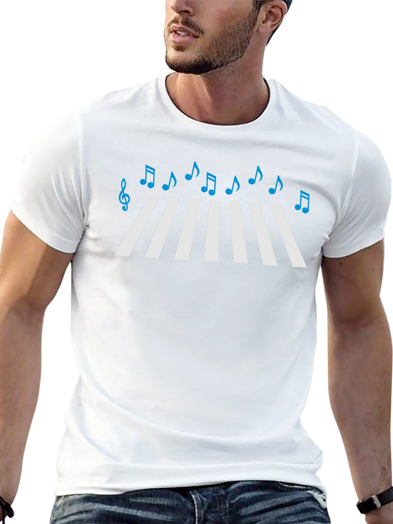 Abbey Road Music Notes Black T-Shirt