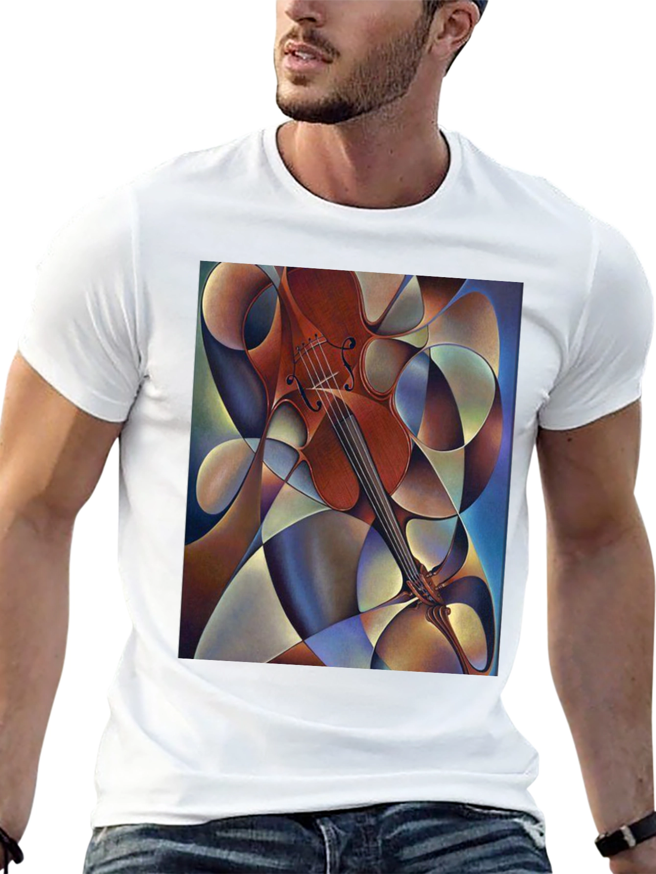 Abstract Violin Art Mens T-Shirt