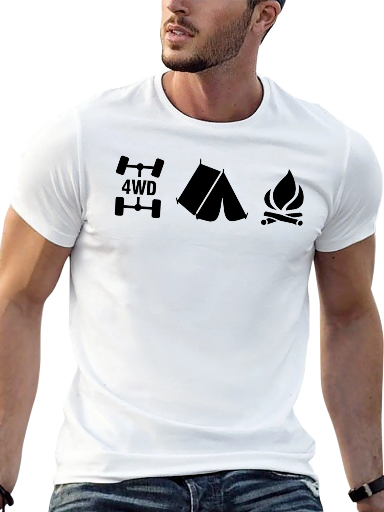 4WD Camping Fire T-Shirt - Outdoor Adventure Tee