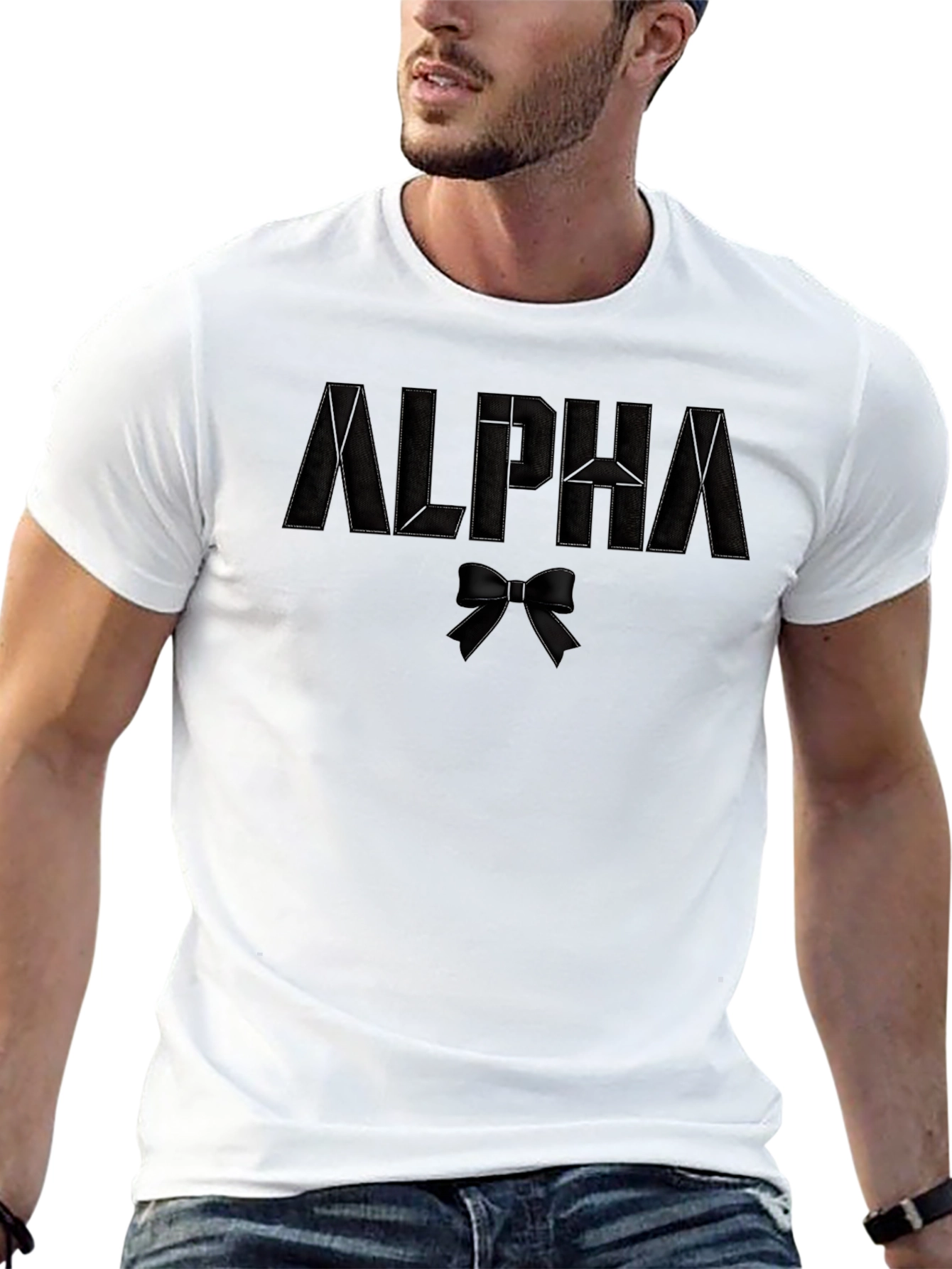 Alpha Bowtie Black T-Shirt | Stylish Casual Wear