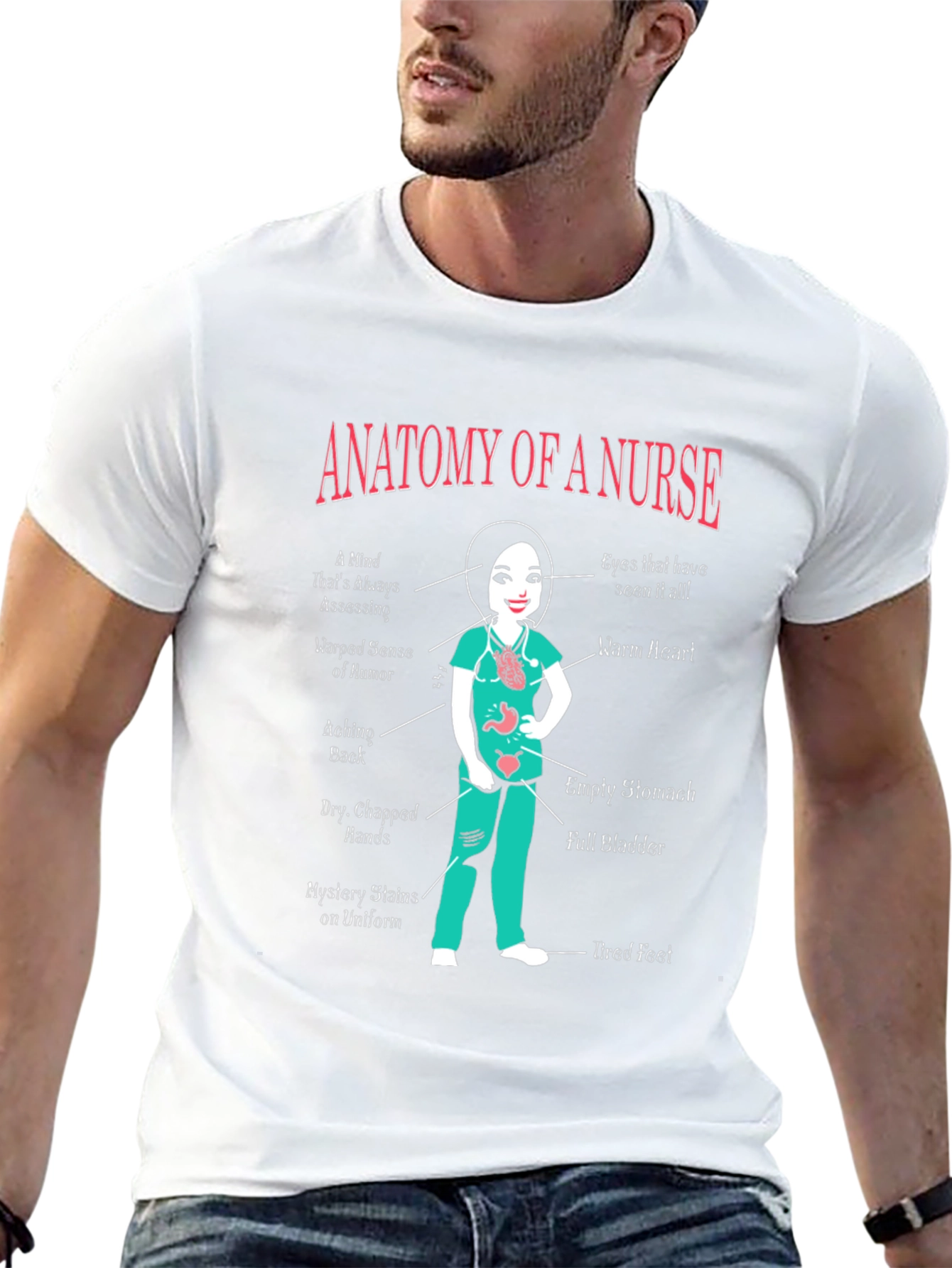 Anatomy of a Nurse Graphic T-Shirt