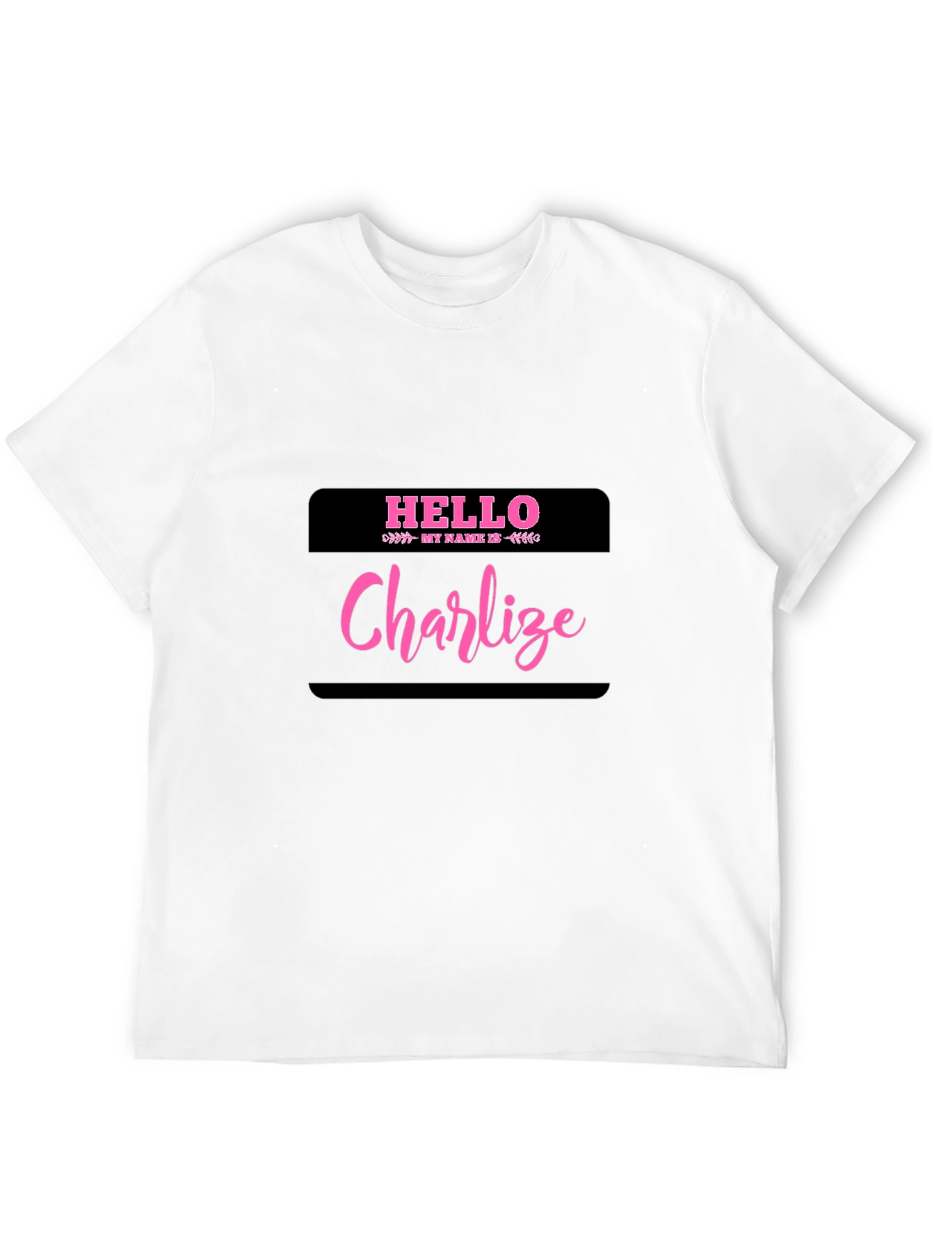 Hello My Name Is Charlize Black T-Shirt