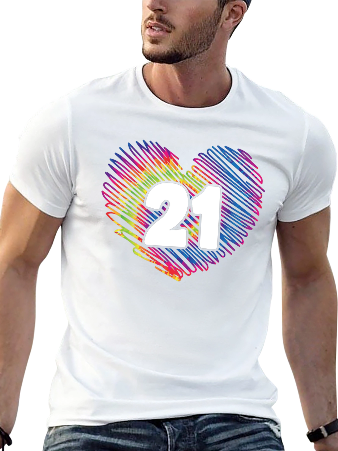 21st Birthday Heart Graphic T-Shirt