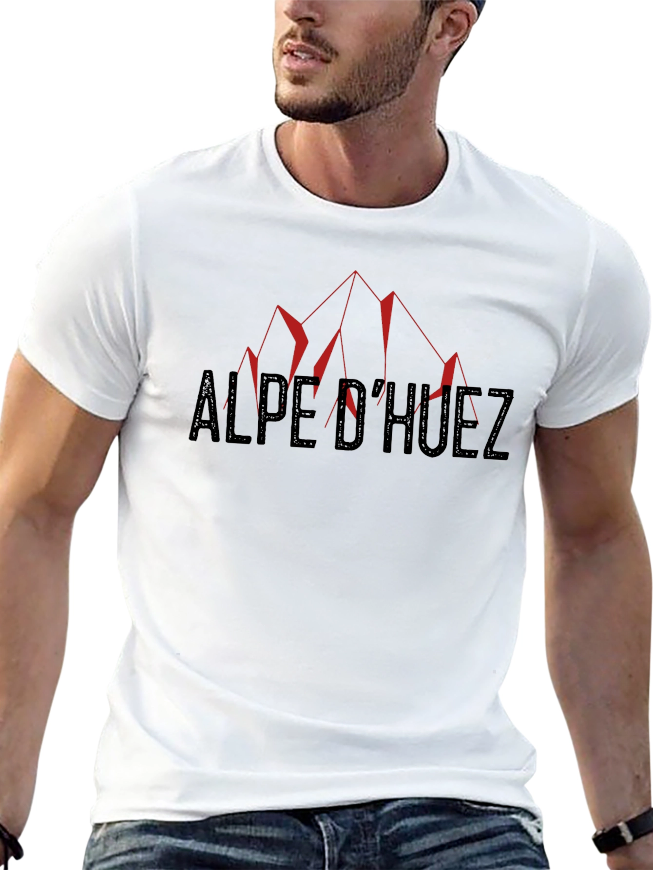Alpe dHuez Black T-Shirt - Mountain Design