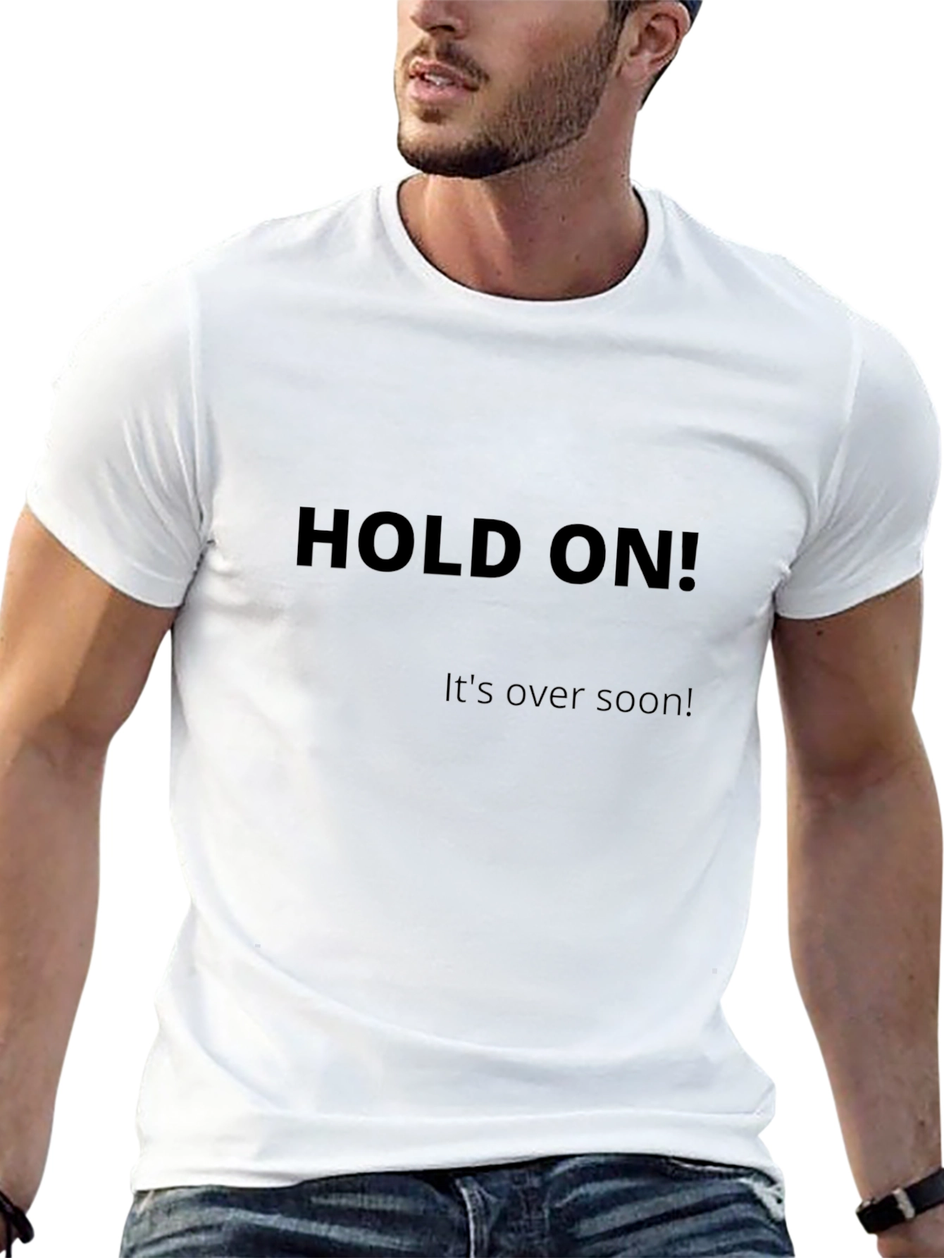 Hold On! Motivational Black T-Shirt