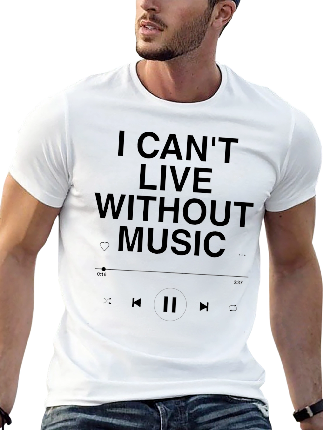 I Cant Live Without Music Black T-Shirt