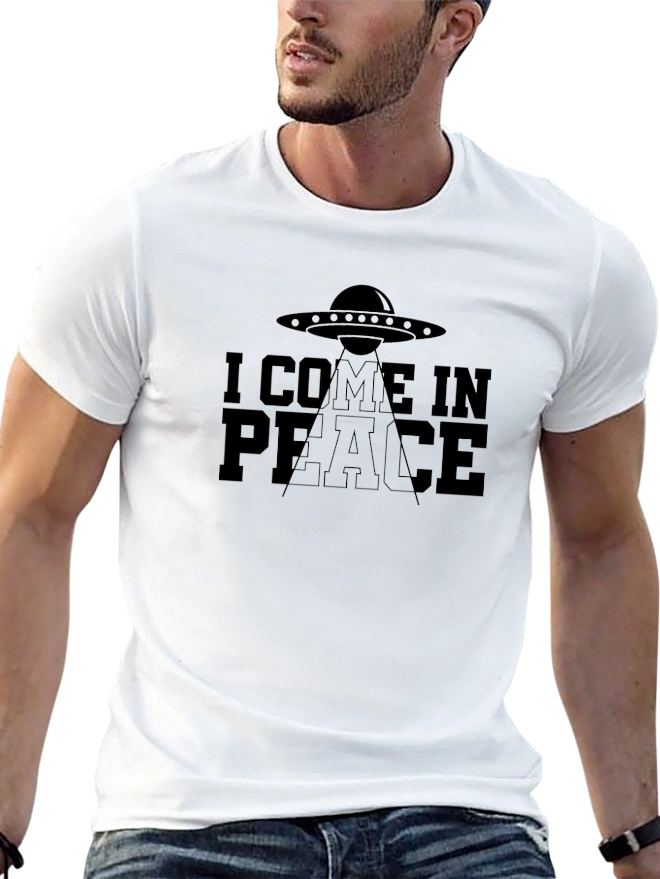 I Come in Peace UFO Graphic T-Shirt