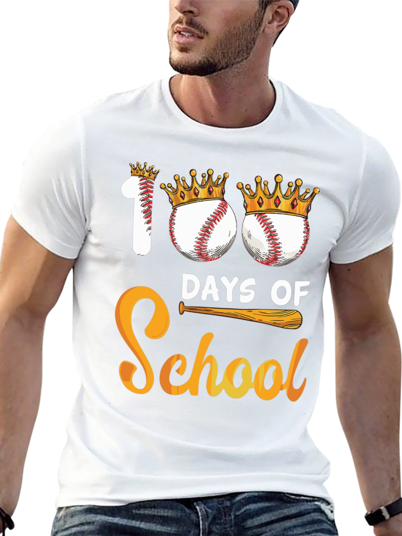 100 Days of School Baseball T-Shirt