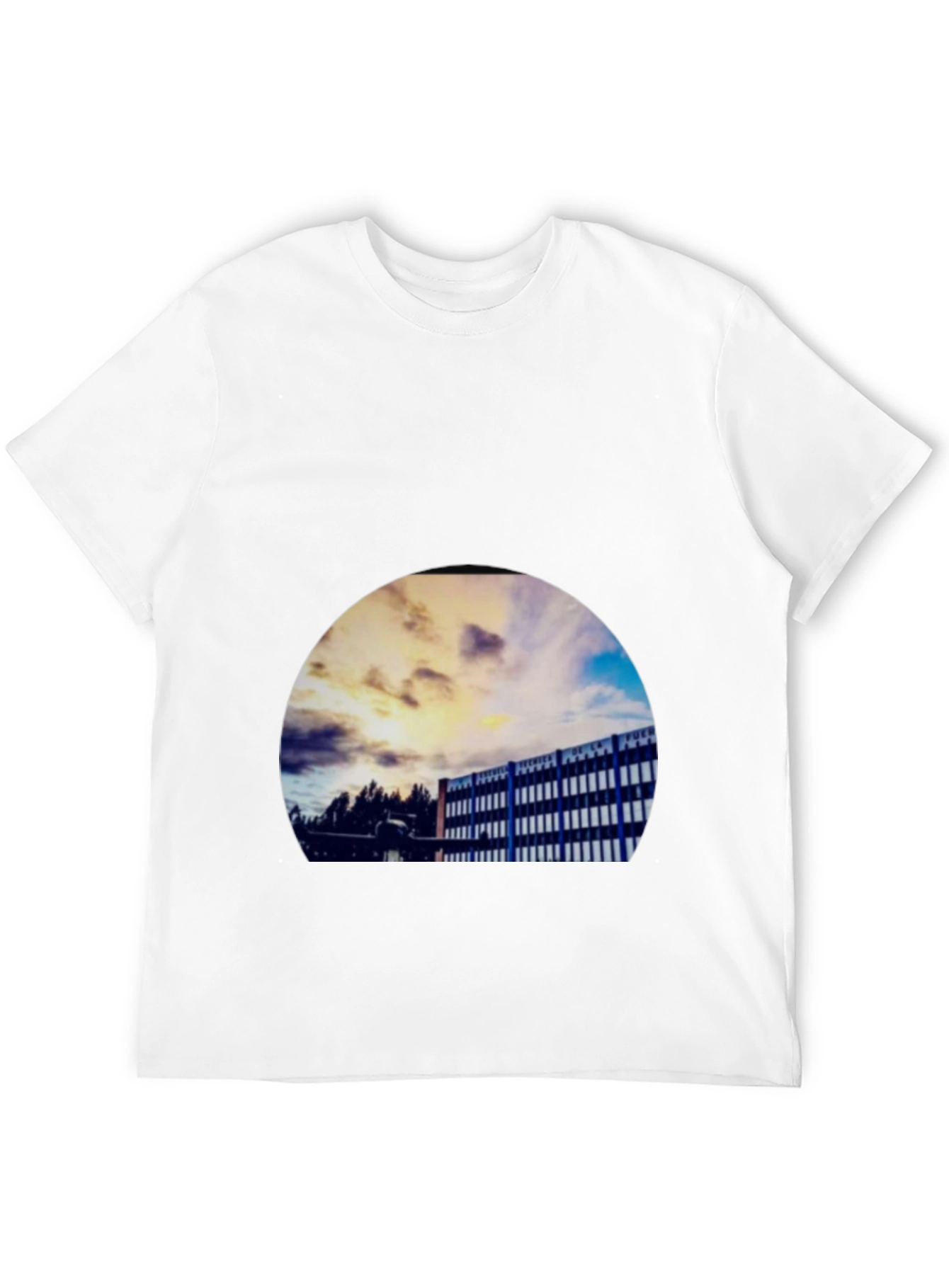 Abstract Building Print Black T-Shirt