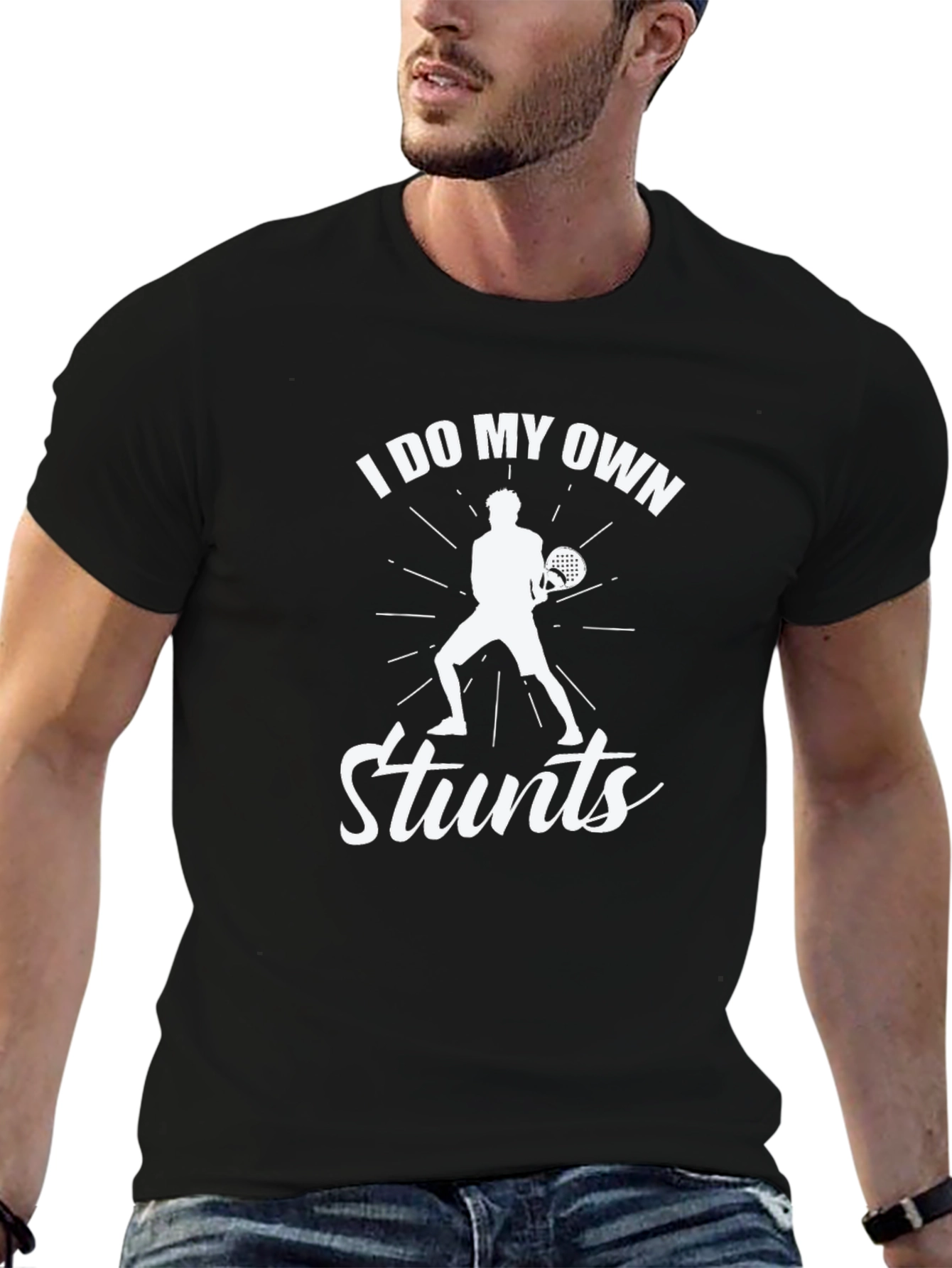 I Do My Own Stunts Paddle Tennis T-Shirt