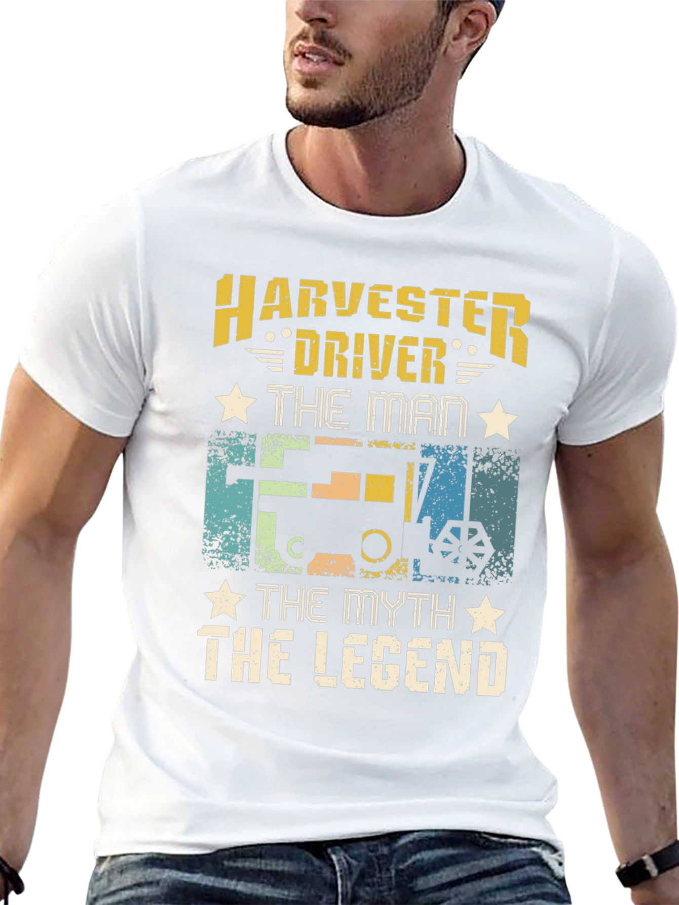Harvester Driver T-Shirt - The Man Myth Legend Tee
