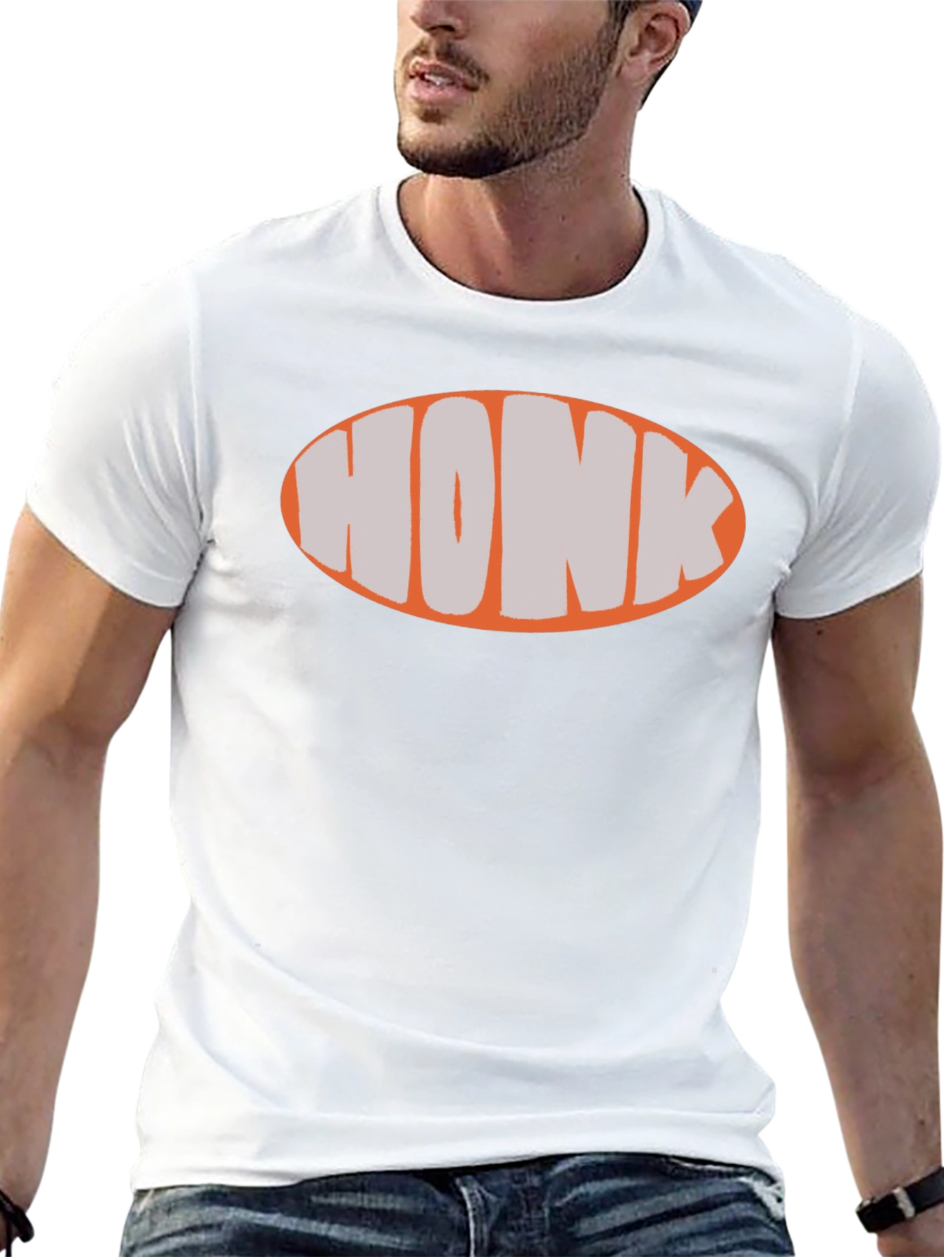 Honk Oval Graphic T-Shirt - Trendy and Casual
