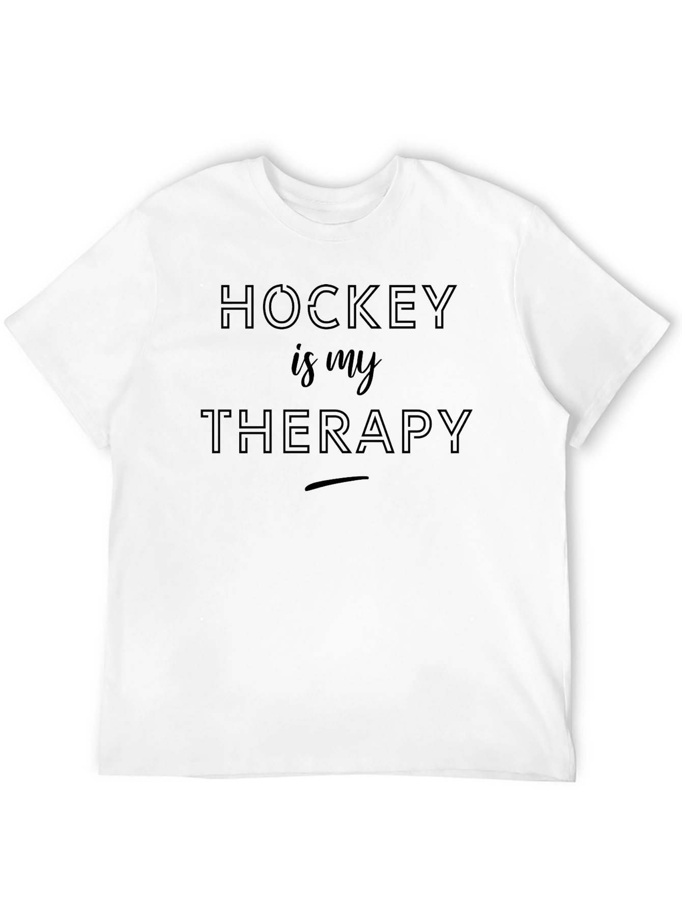 Hockey is my Therapy T-Shirt - Black Cotton Tee