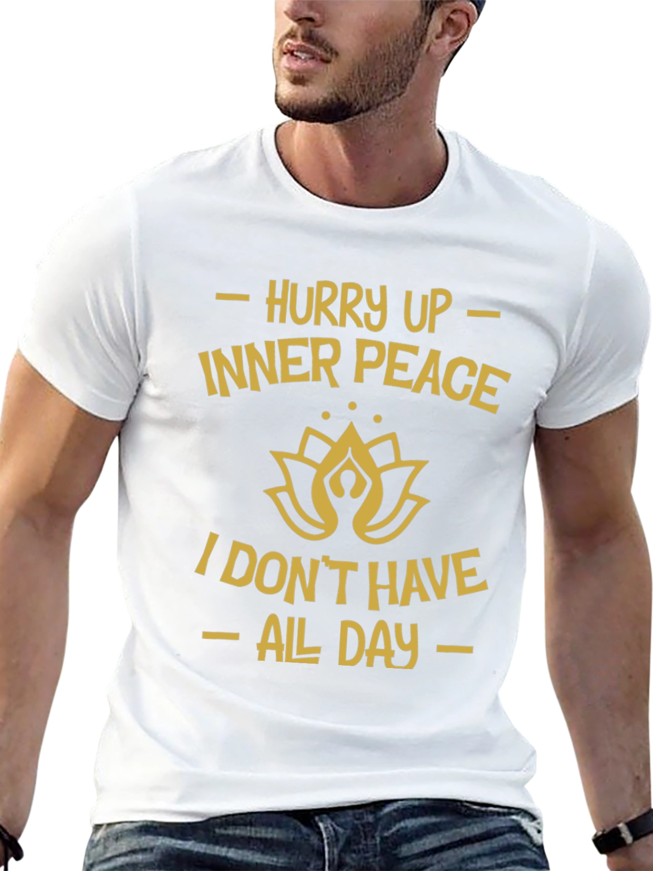 Hurry Up Inner Peace Black Graphic Tee