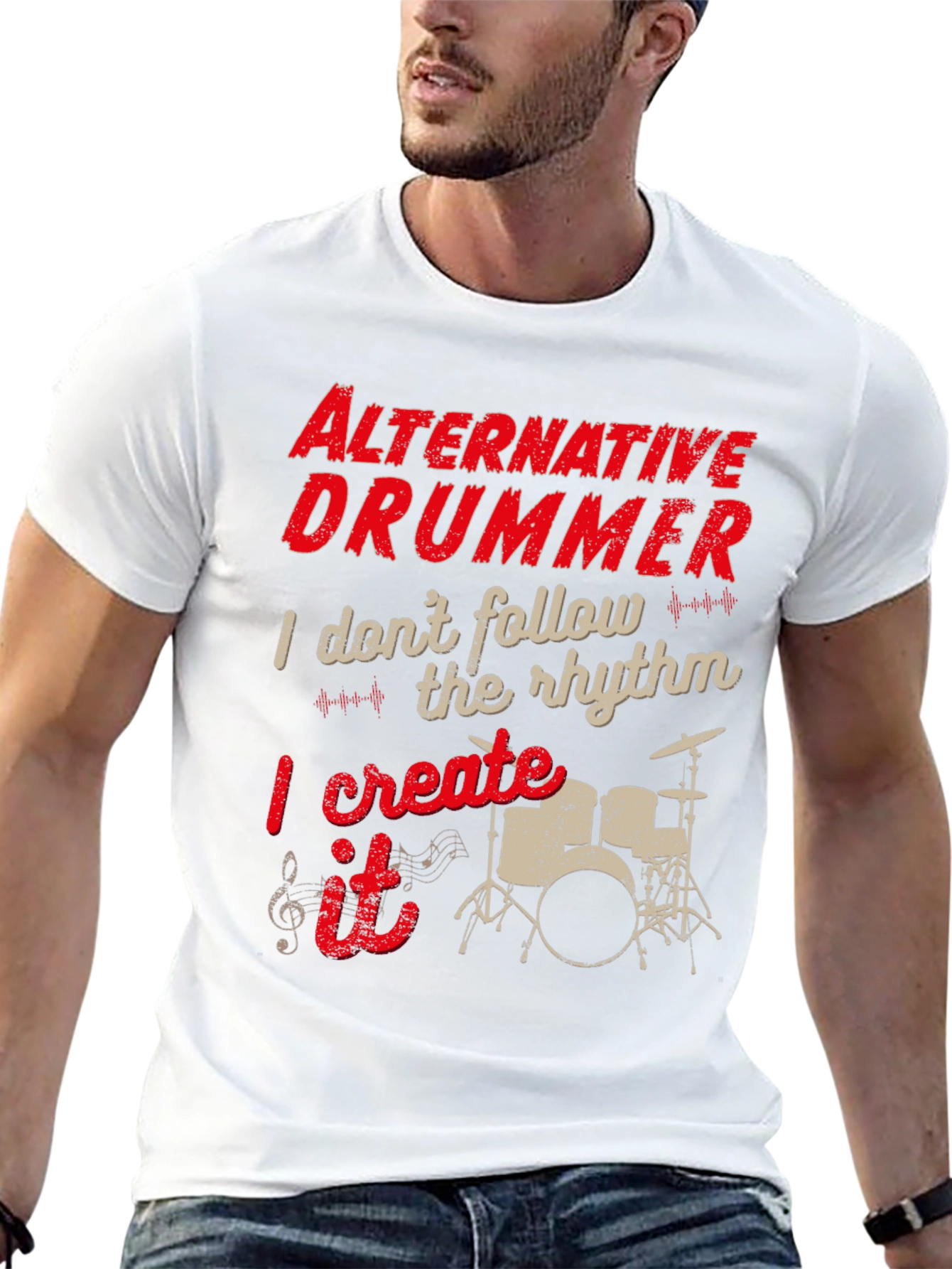 Alternative Drummer Graphic Tee - Music Lover T-Shirt