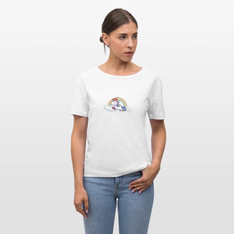 Happy Rainbow Unicorn on Cloud – Whimsical Fantasy