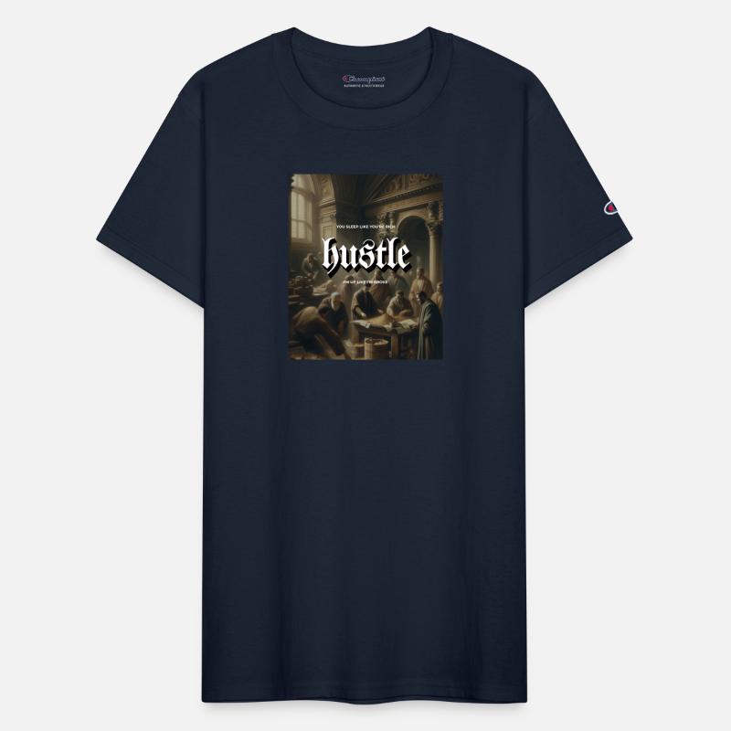 Hustle People Counting Money on Classic Painting