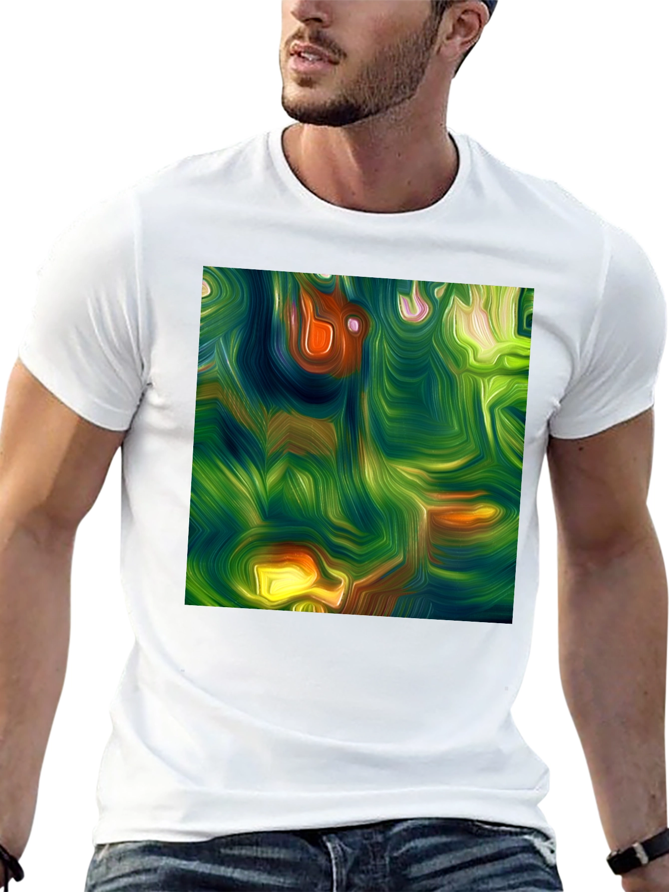 Abstract Art Print Black Tee