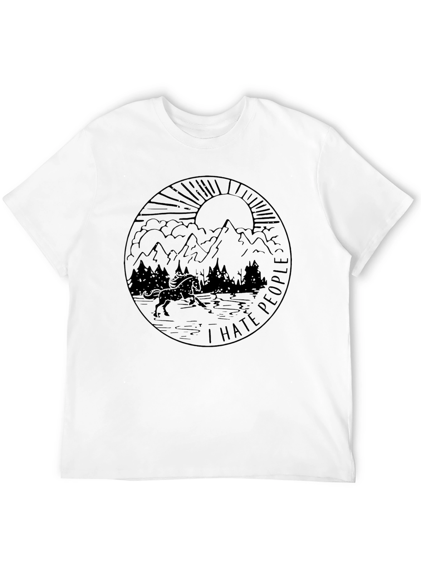 I Hate People Graphic Tee - Black