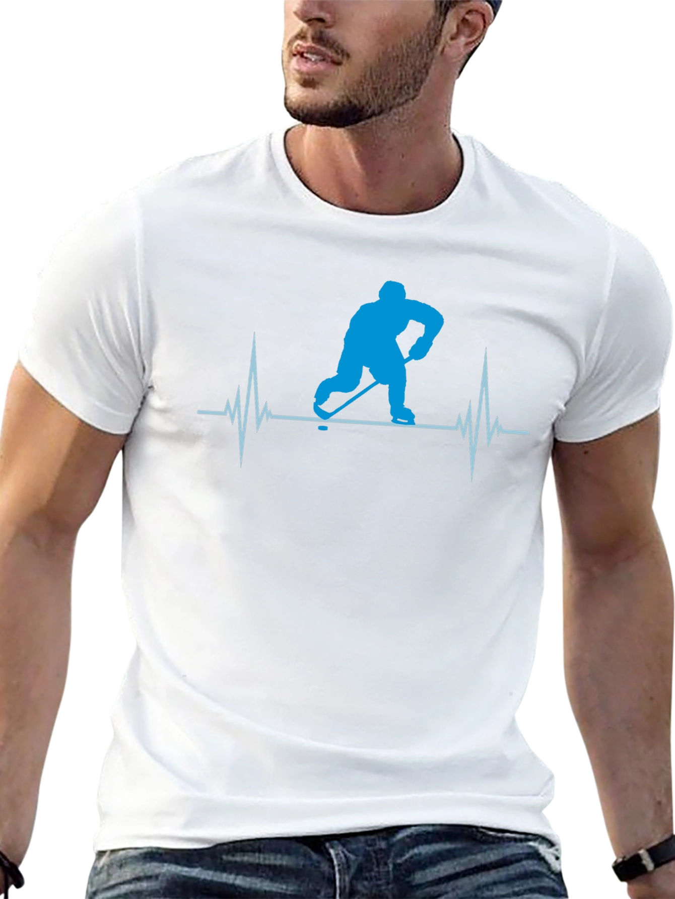 Hockey Heartbeat T-Shirt - Black