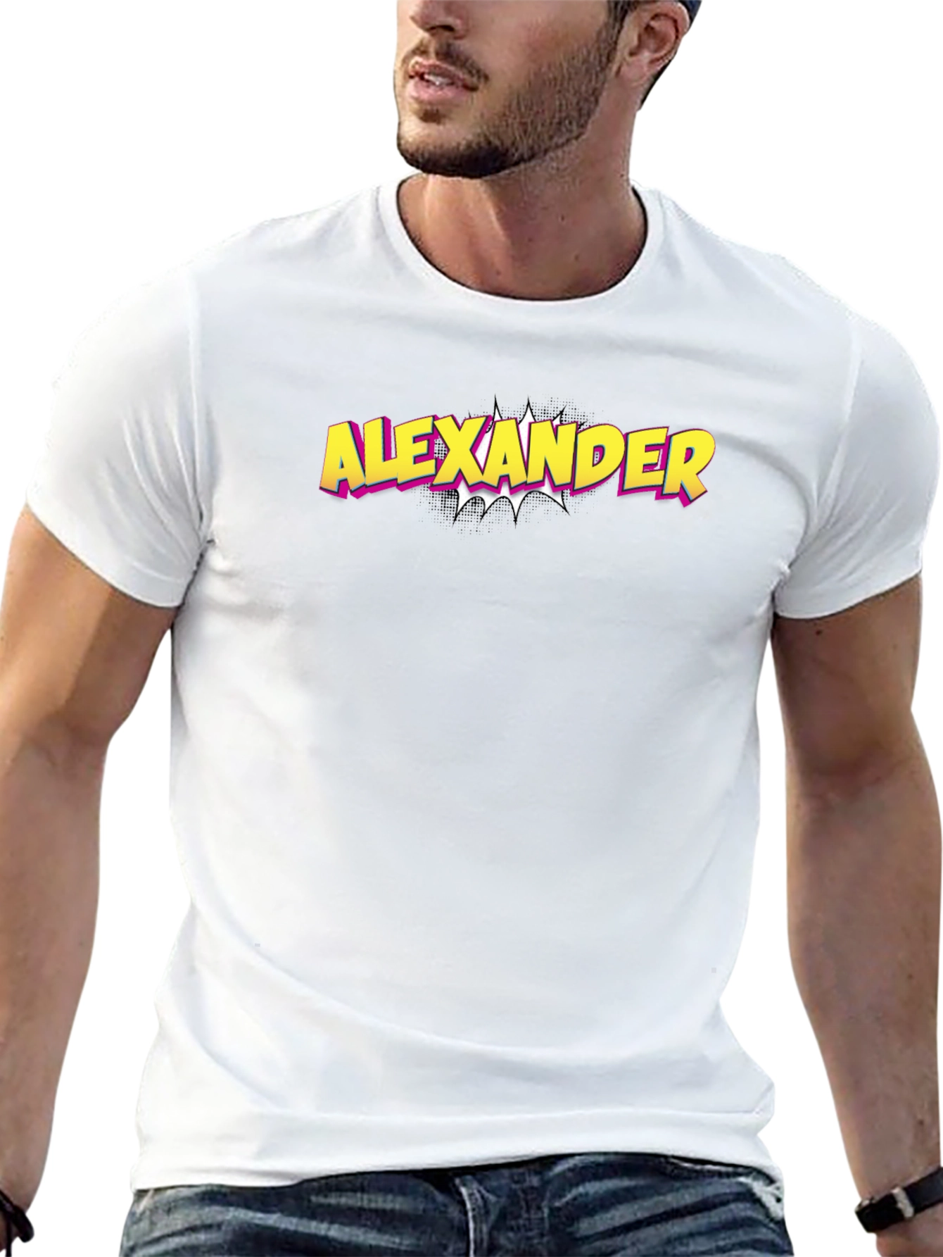 Alexander Comic Style Graphic Tee - Black