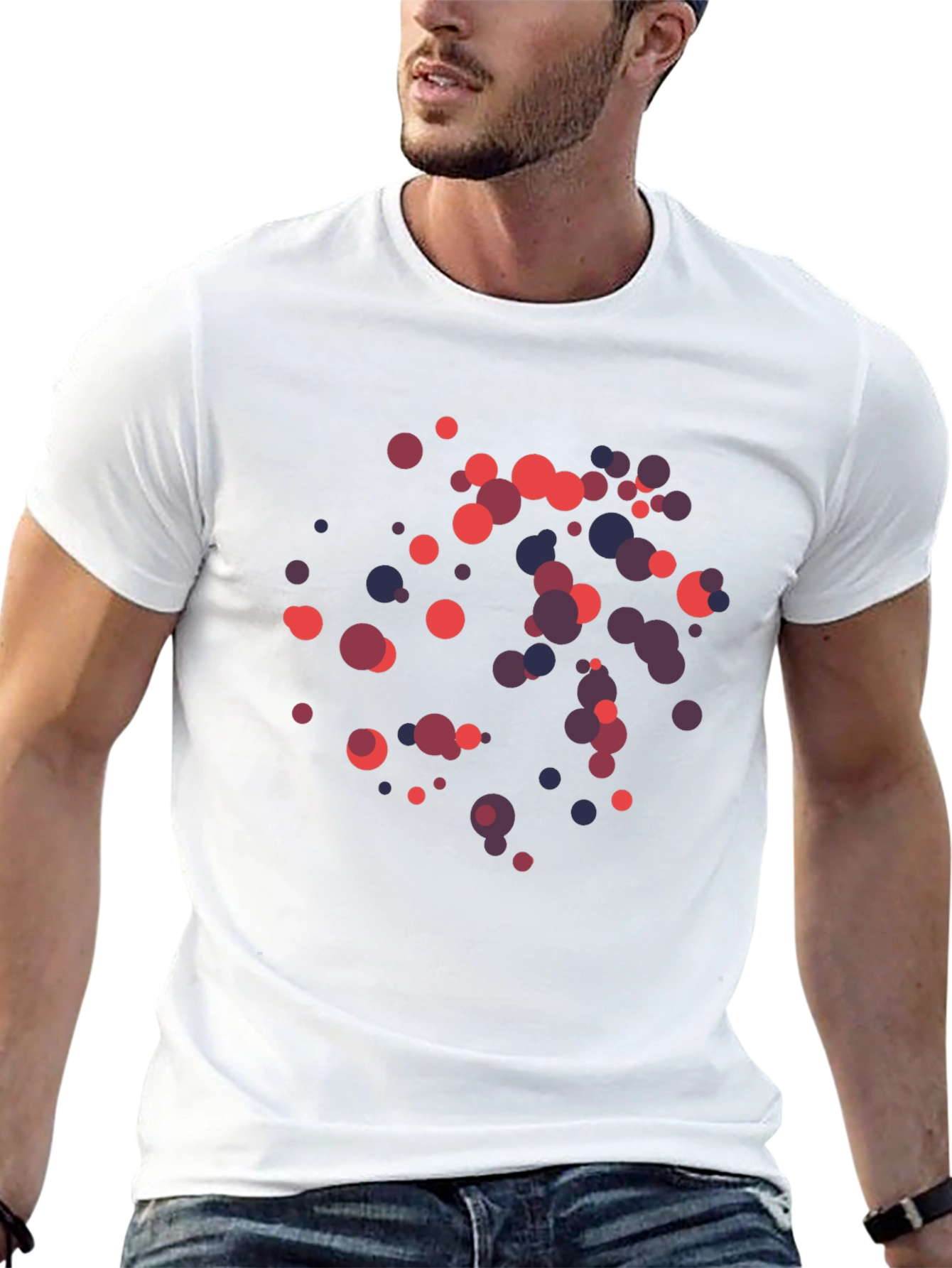 Abstract Circle Pattern Black T-Shirt