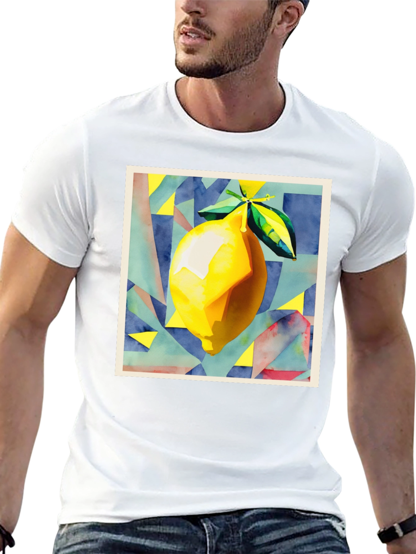 Abstract Lemon Graphic T-Shirt
