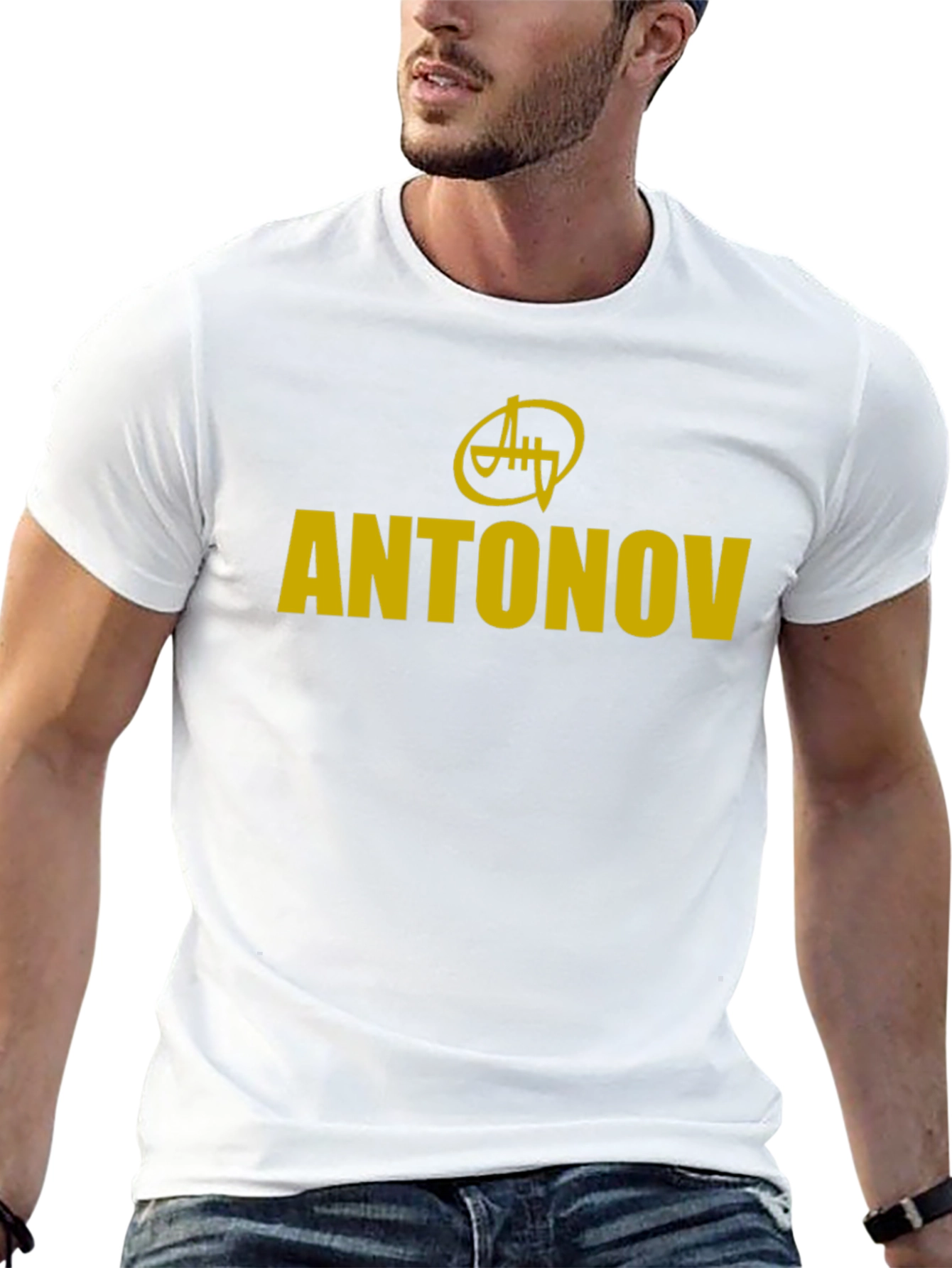 Antonov Graphic Tee - Black Crew Neck T-Shirt
