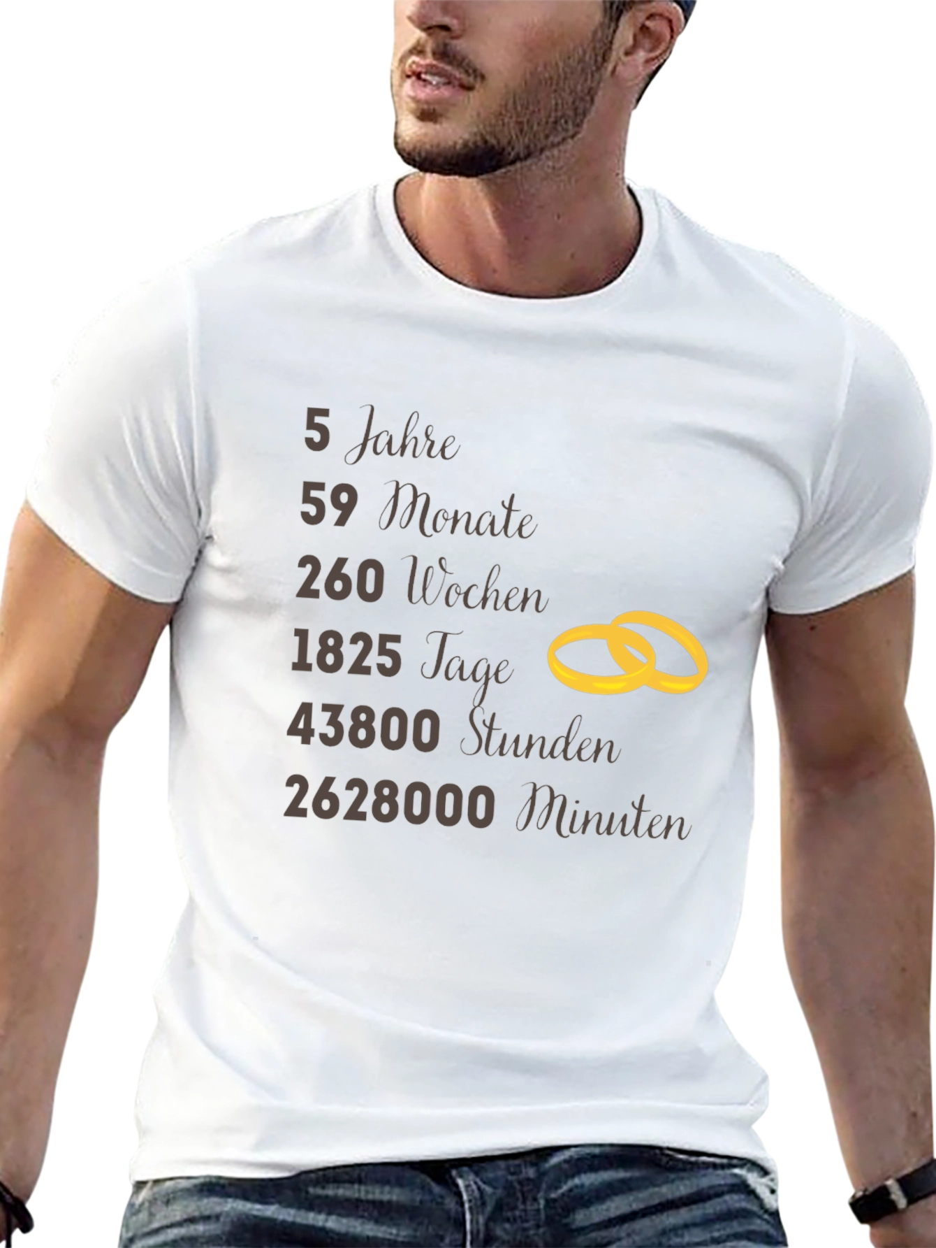 Anniversary T-Shirt: 5 Years Rings Graphic
