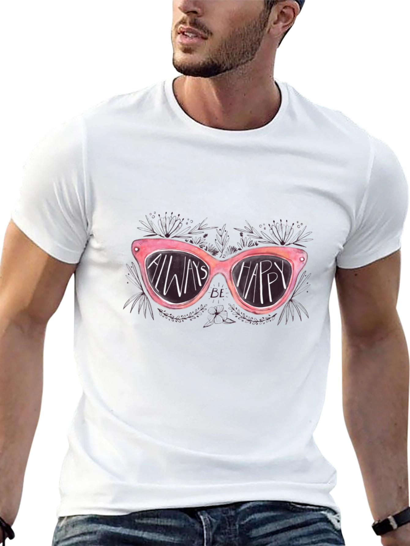 Always Be Happy Sunglasses Graphic Tee