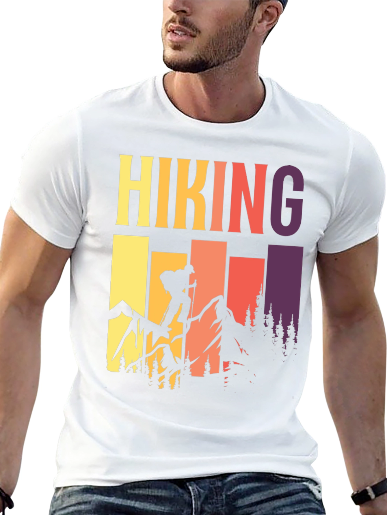 Hiking Adventure T-Shirt - Mountain Silhouette Tee