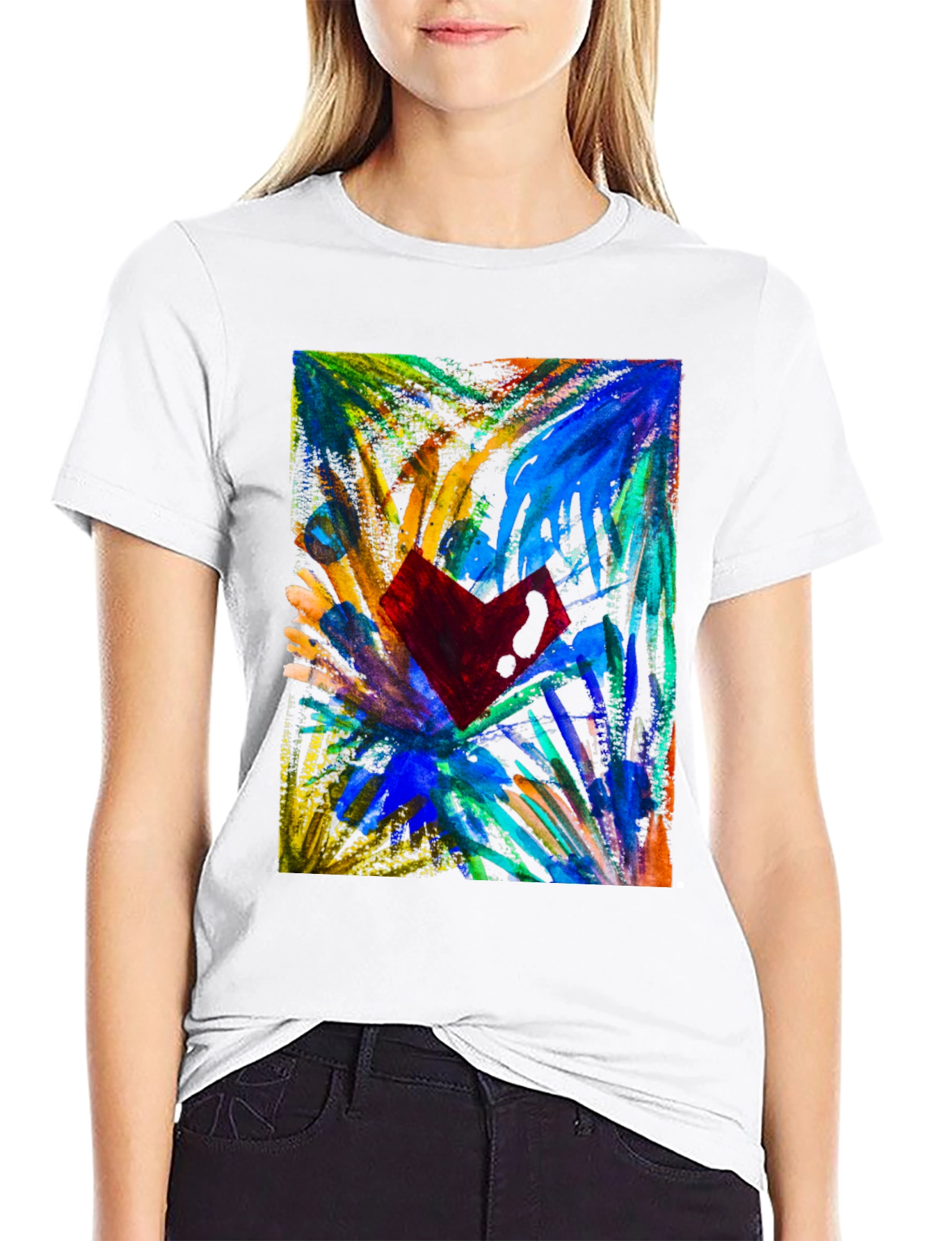 Abstract Heart Graphic Tee - Bold Artistic Statement