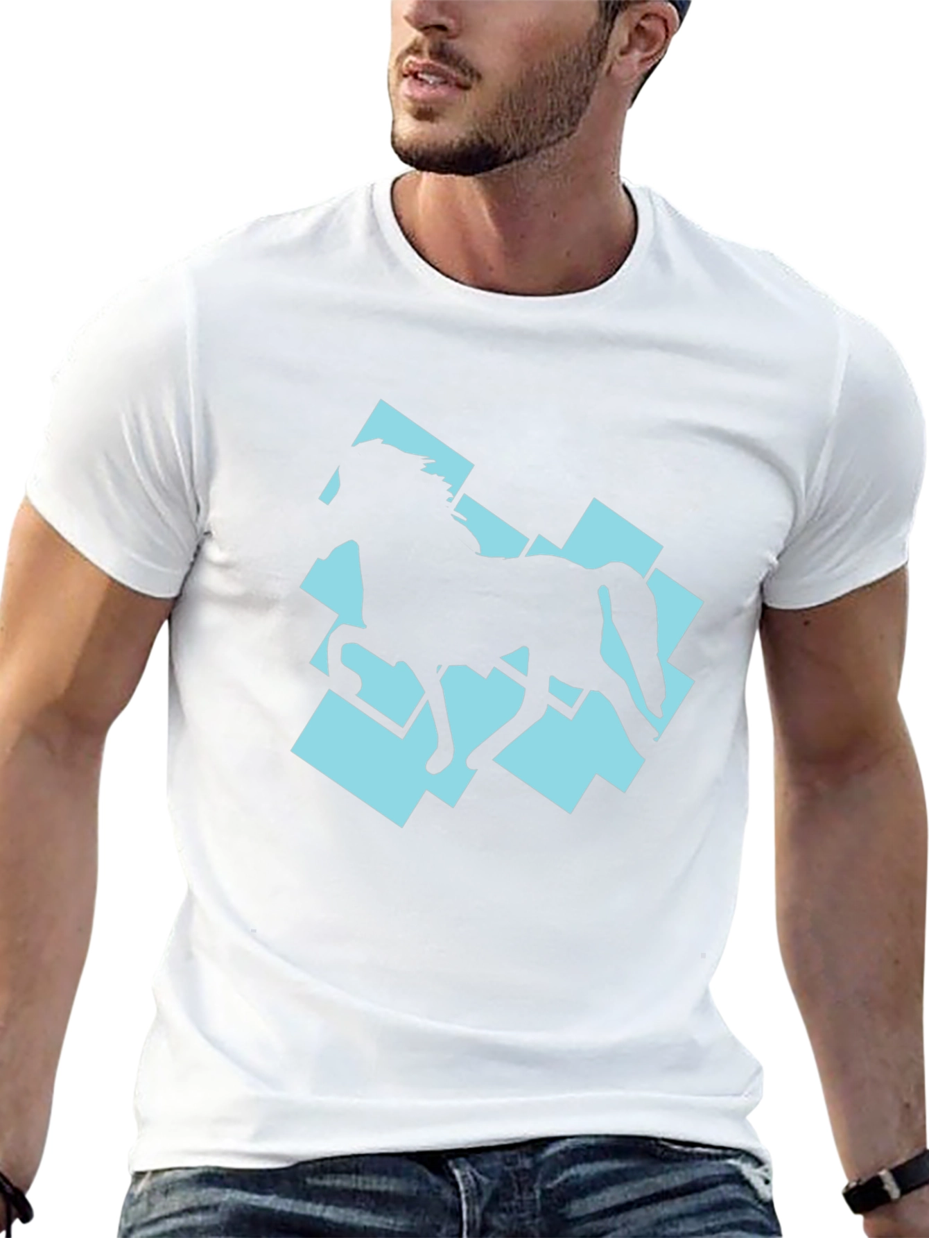 Horse Silhouette Graphic Tee - Black