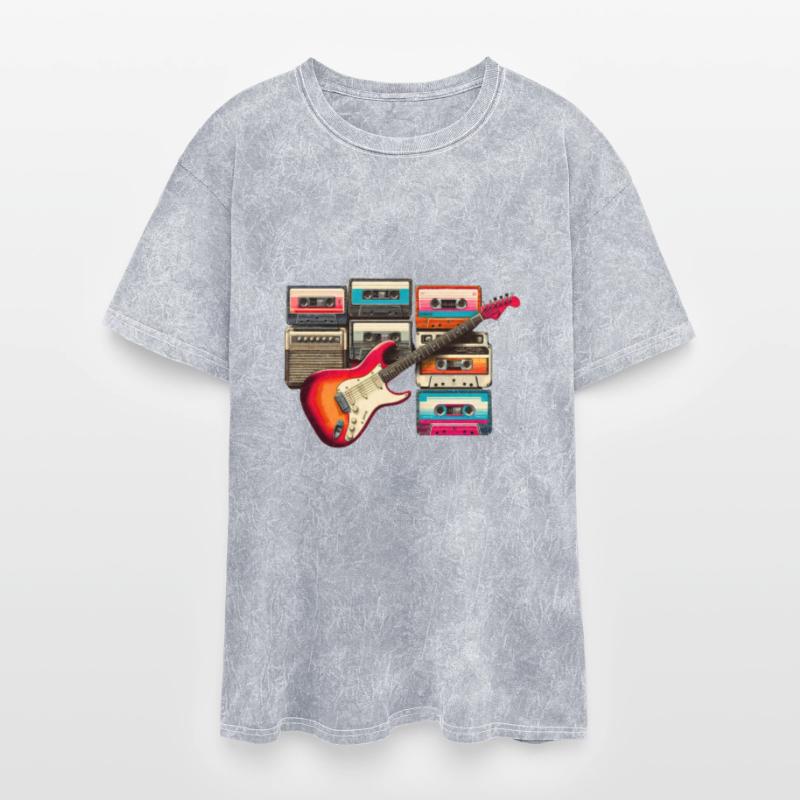 Old guitar and old cassette tape