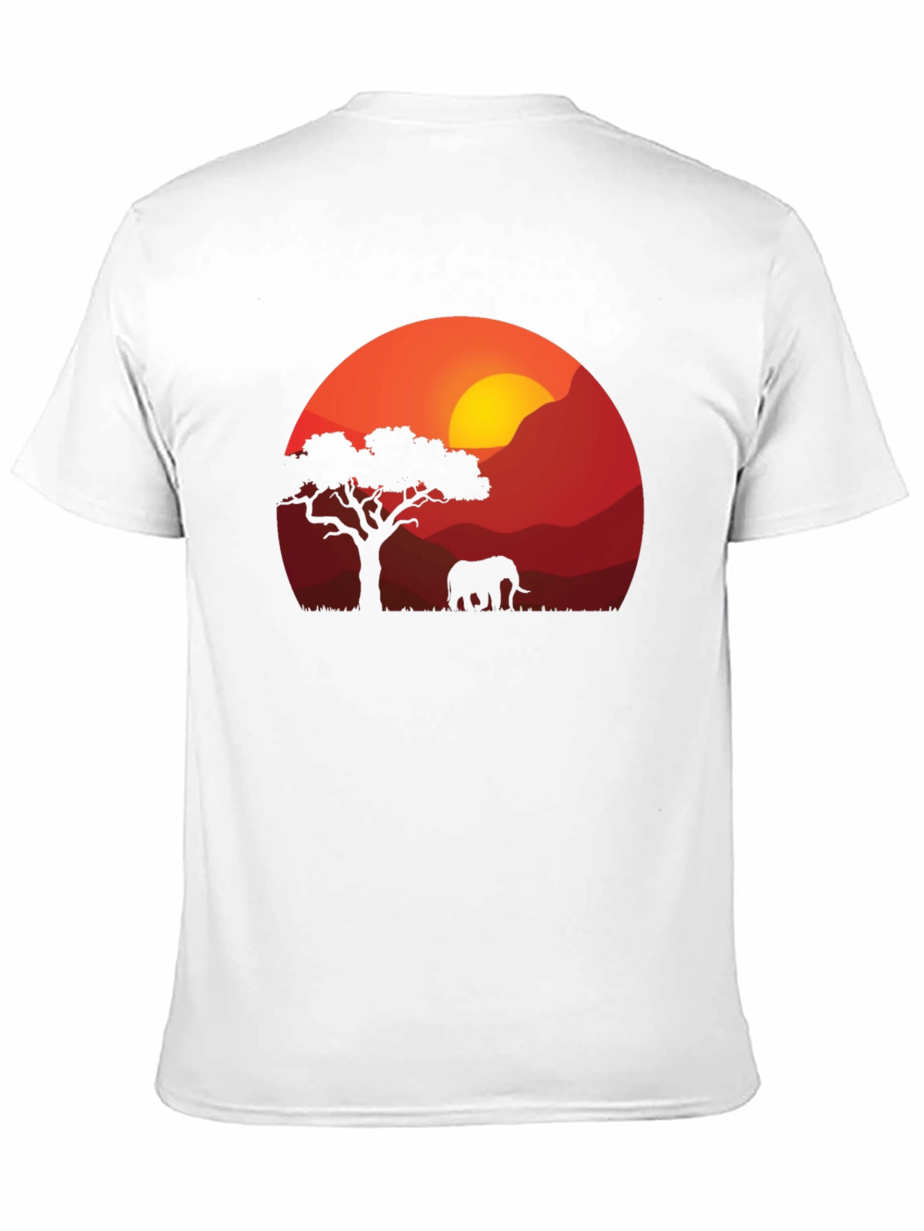African Sunset Elephant Graphic Tee