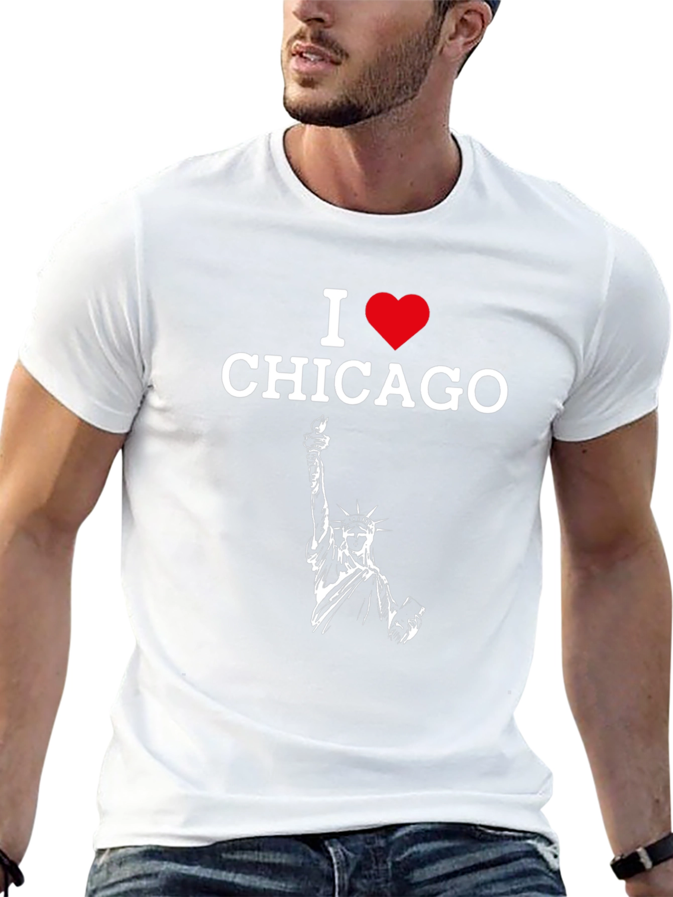 I Heart Chicago Statue of Liberty Graphic Tee