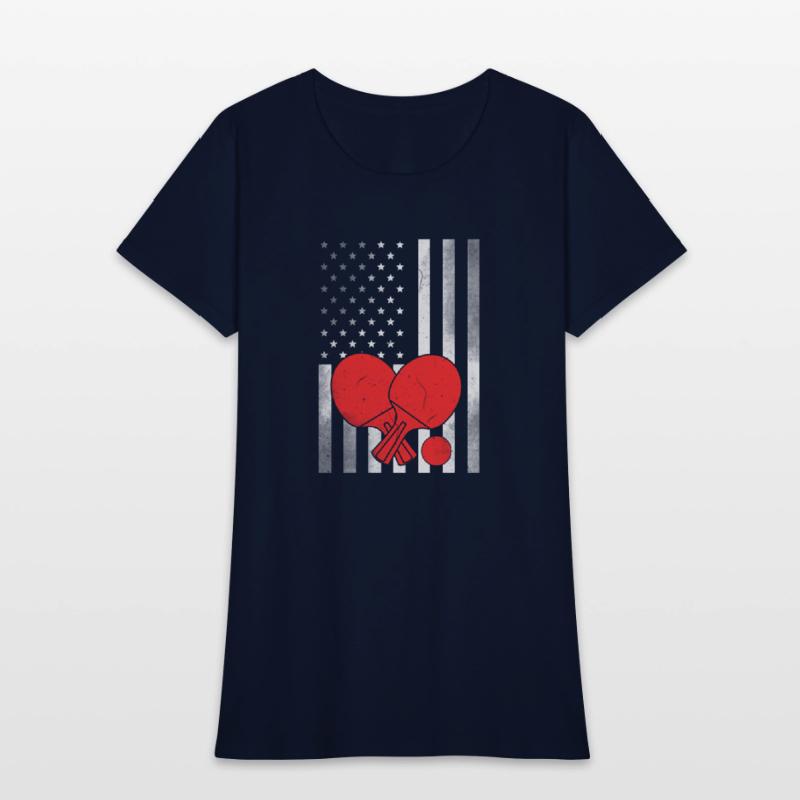Ping Pong Vintage US Flag Proud Ping Pong