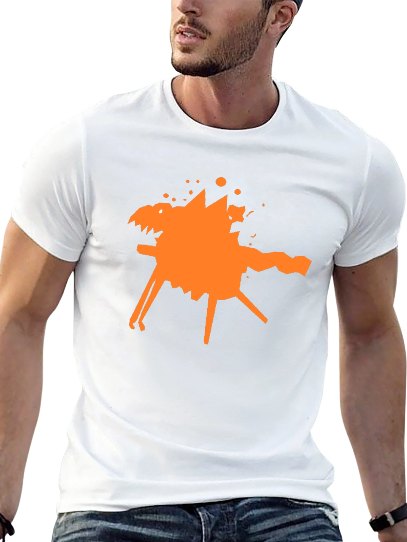Abstract Graphic Tee - Stylish Black Cotton T-Shirt