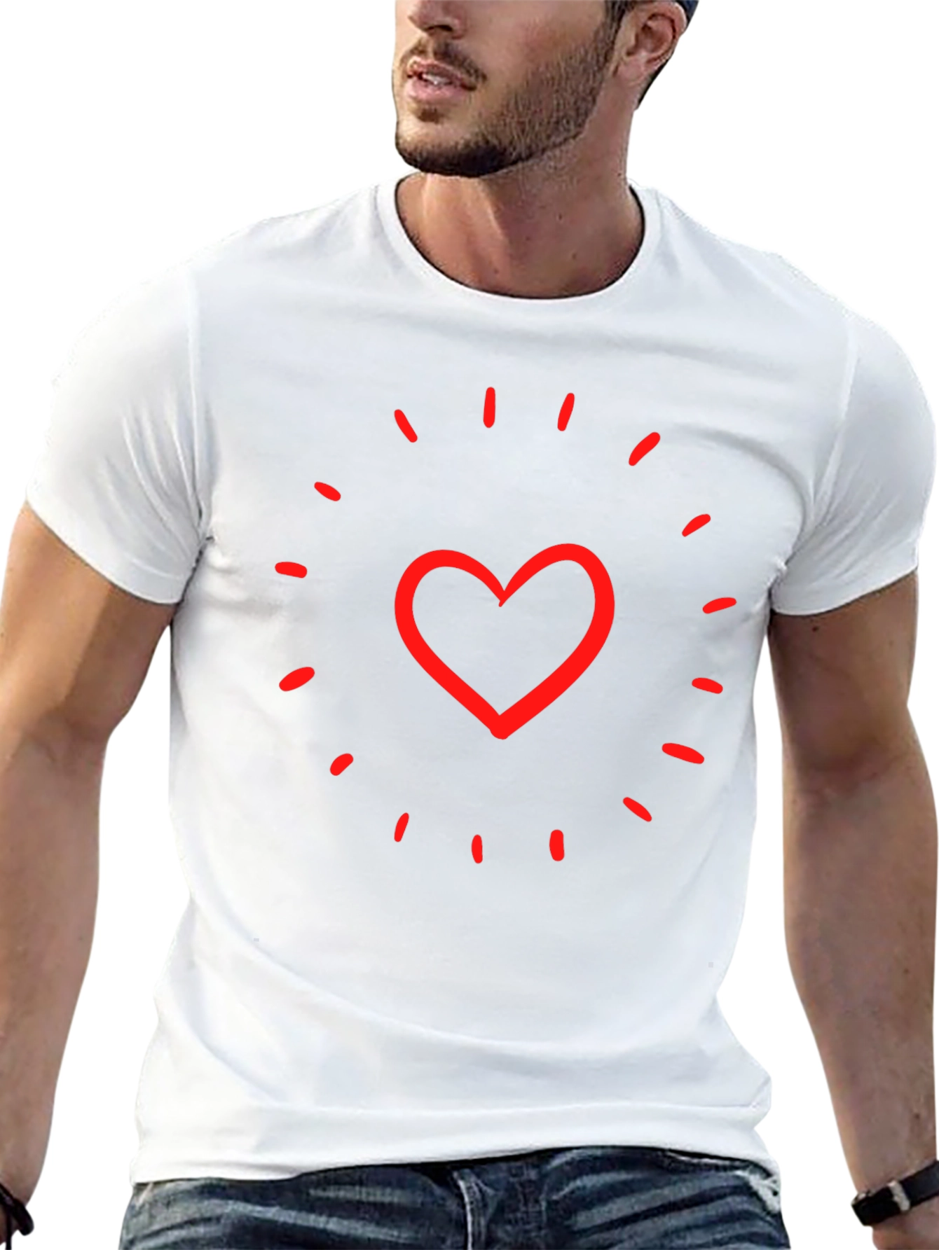 Heart Burst Graphic Tee - Black Cotton T-Shirt