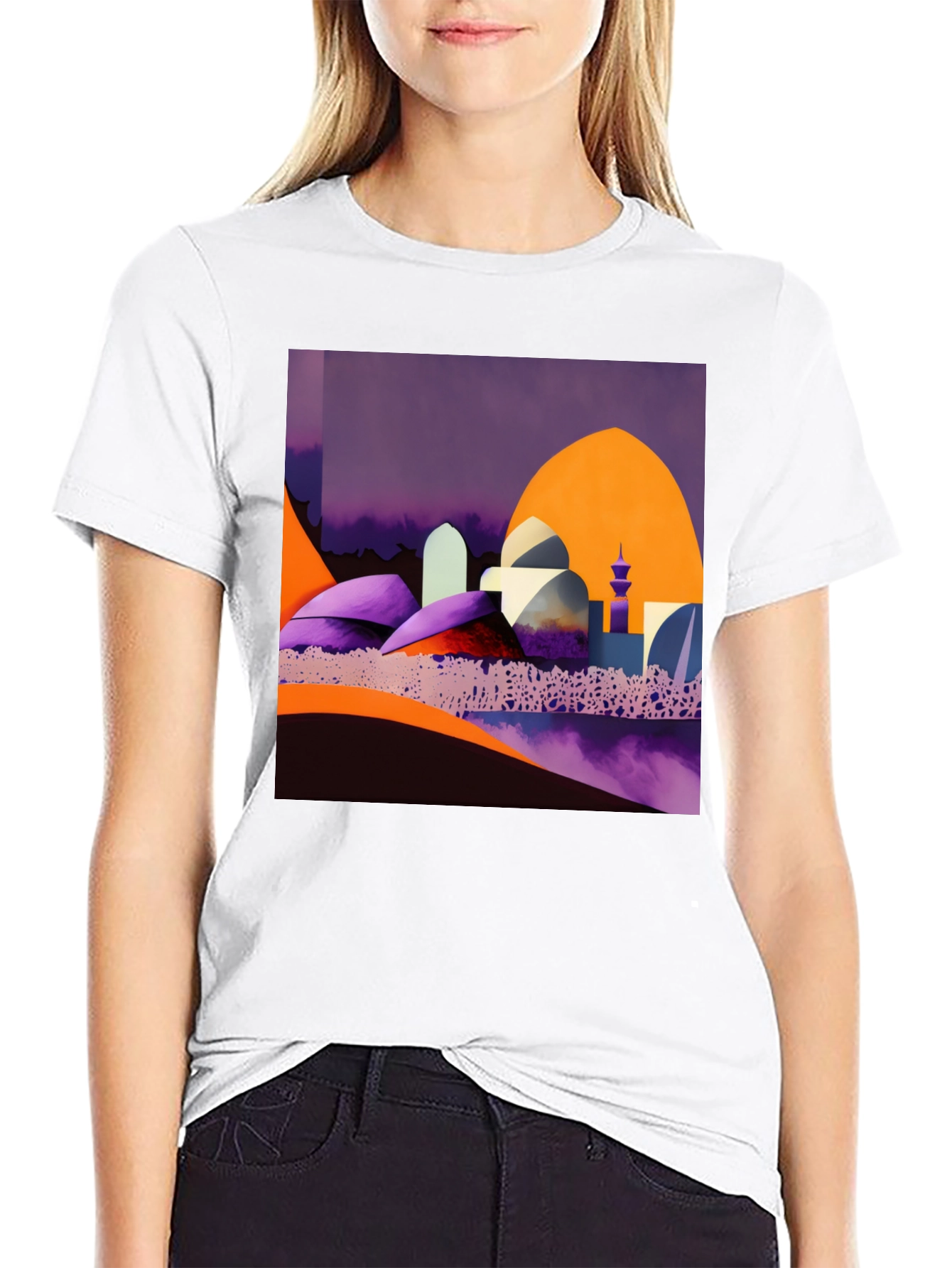 Abstract Mosque Art Black T-Shirt