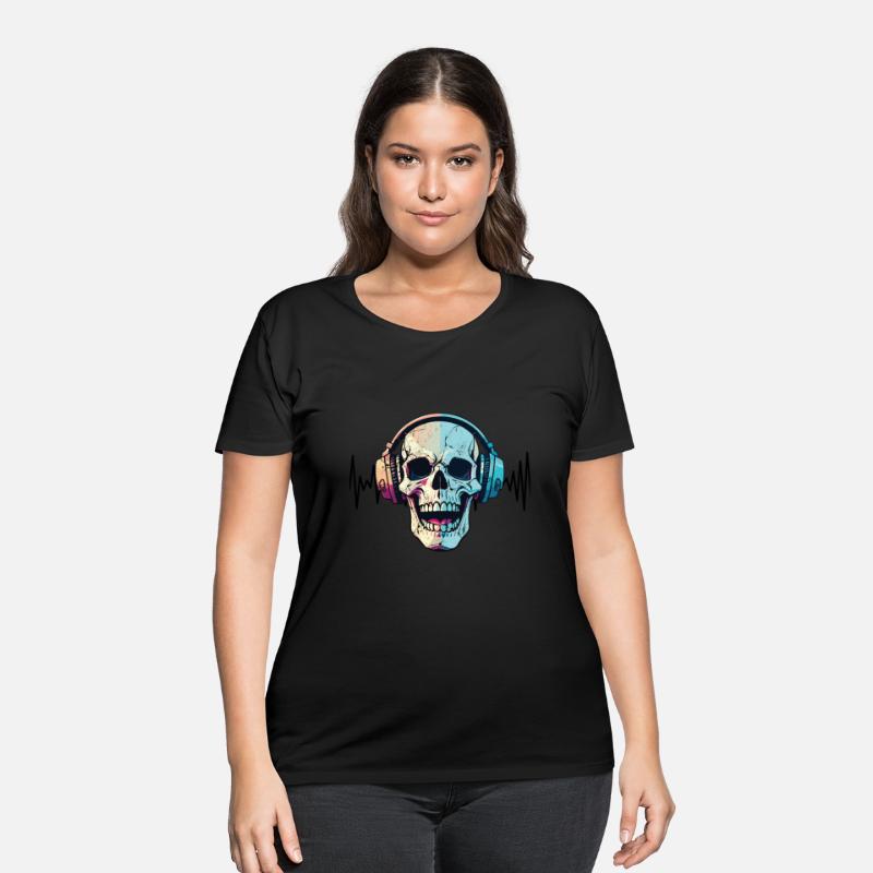Skull with headphones