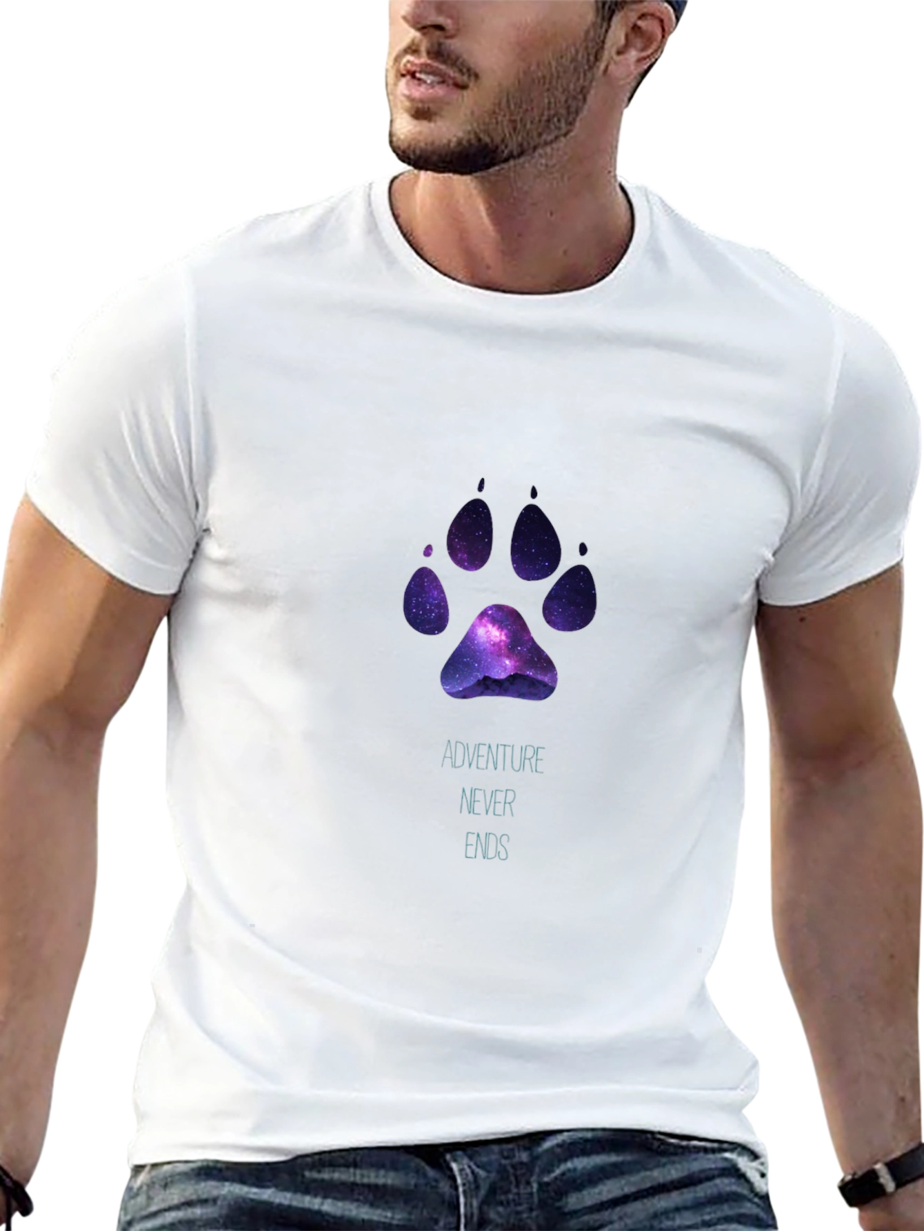 Adventure Never Ends Paw Print T-Shirt