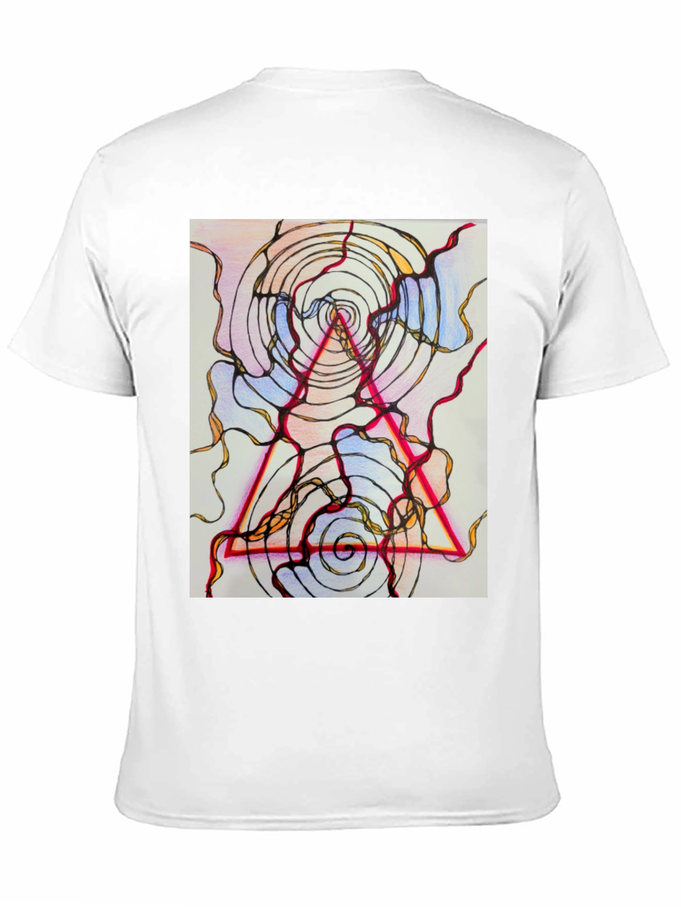 Abstract Geometric Graphic Tee - Black