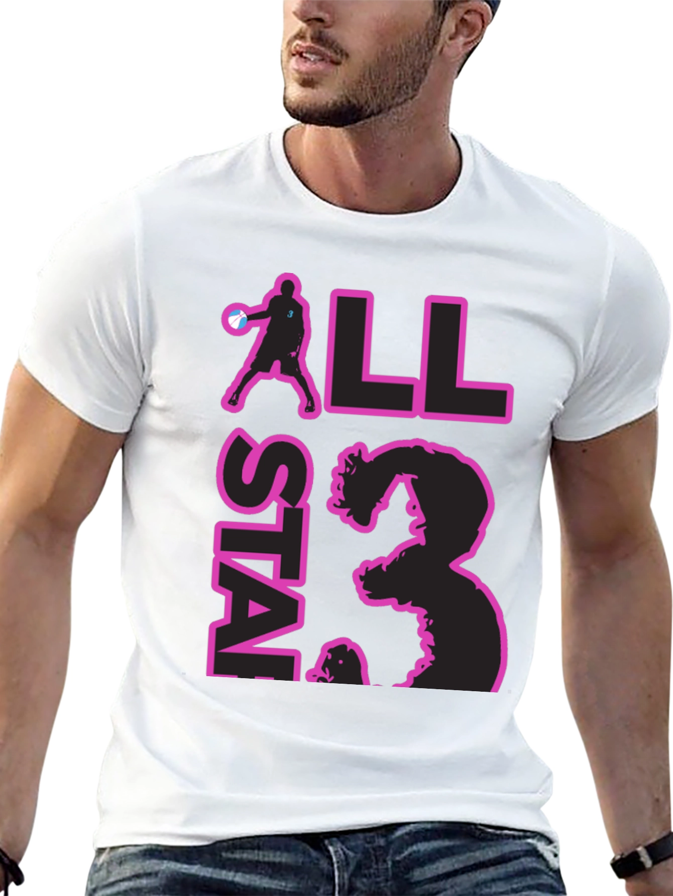 All Star Black T-Shirt with Graphic Print